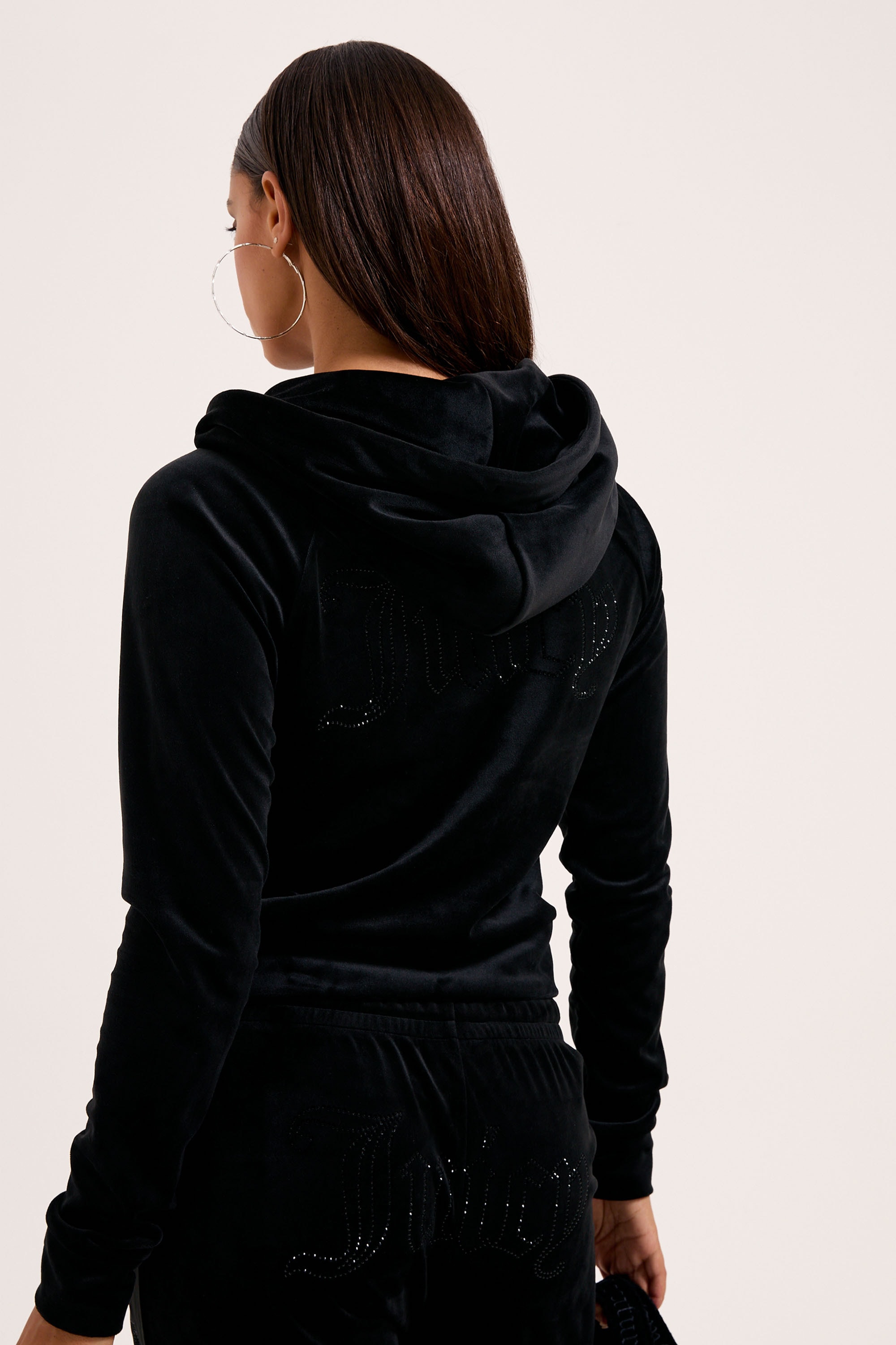 Juicy Couture Kapuzennickijacke »MADISON OUTLINE HOODIE WITH DIAMANTE BRA Damen« mit Kapuze
