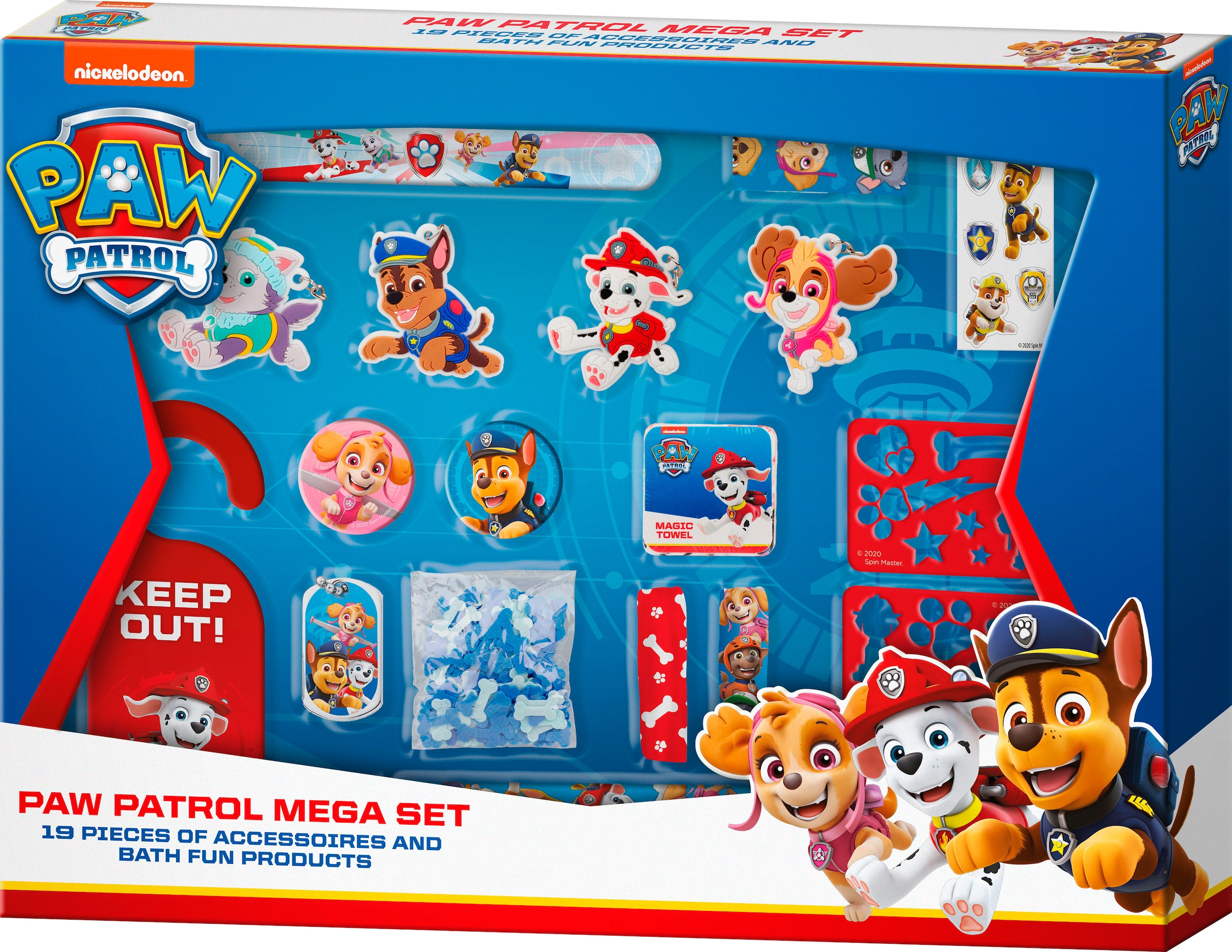 PAW PATROL Hautreinigungs-Set »Mega Set«, (19 teiliges Set mit tollen Accessoires und Badeprodukten)