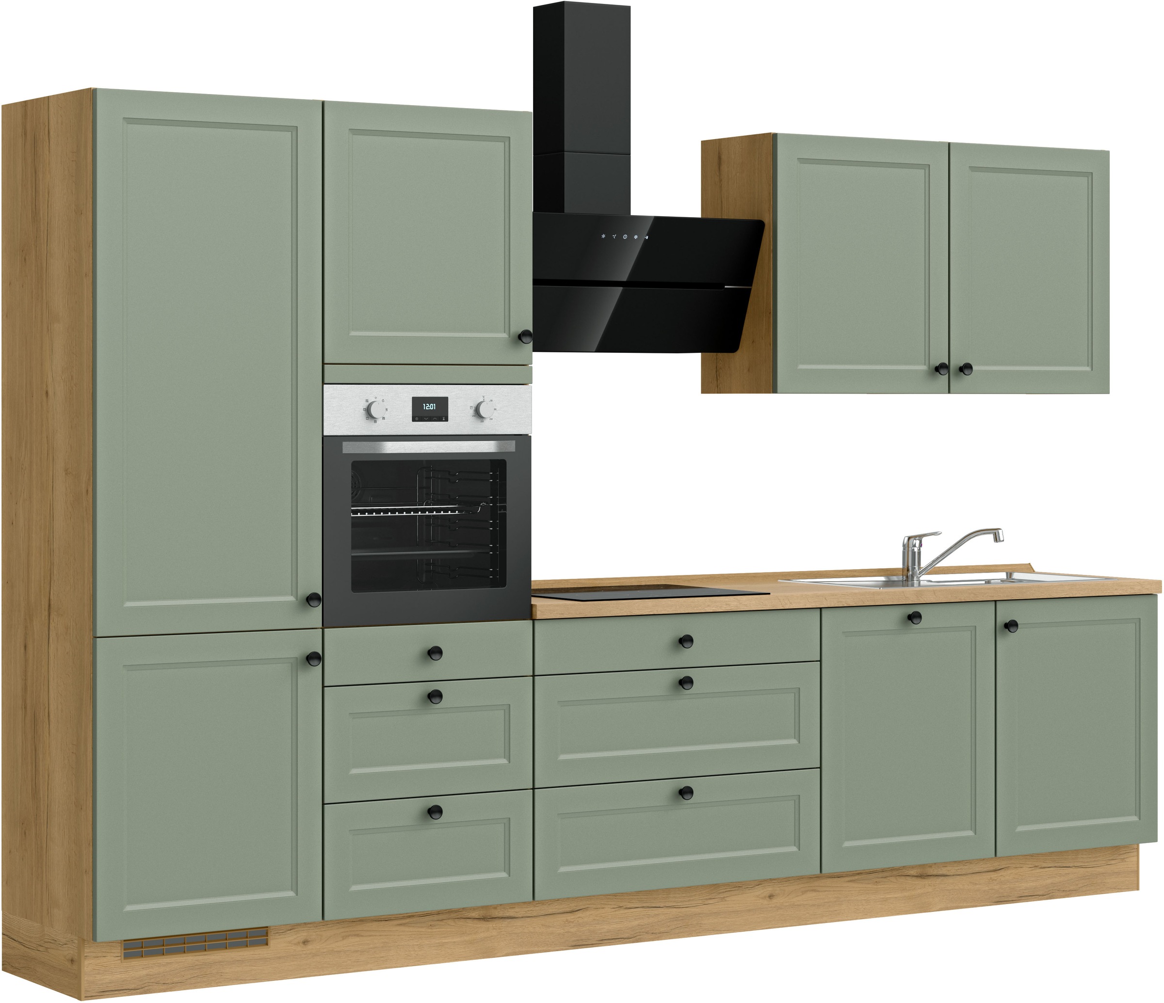 nobilia® Küchenzeile »"Cascada II"«, vormontiert, Ausrichtung wählbar, Breite 330 cm, wahlw. mit E-Geräten