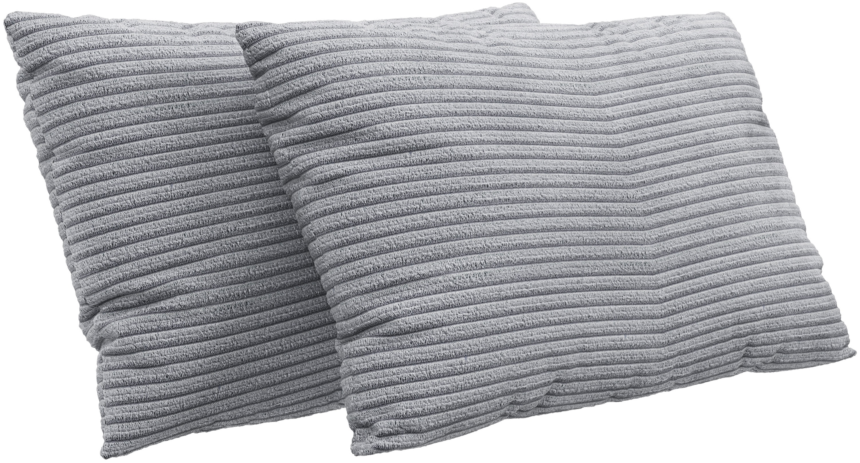 Sofakissen RAUM.ID, B:60cm H:30cm T:10cm, silber, 100% Polyester, Polsterauflagen, "Innovid", 2er Kissen-Set wahlweise in zwei Größen