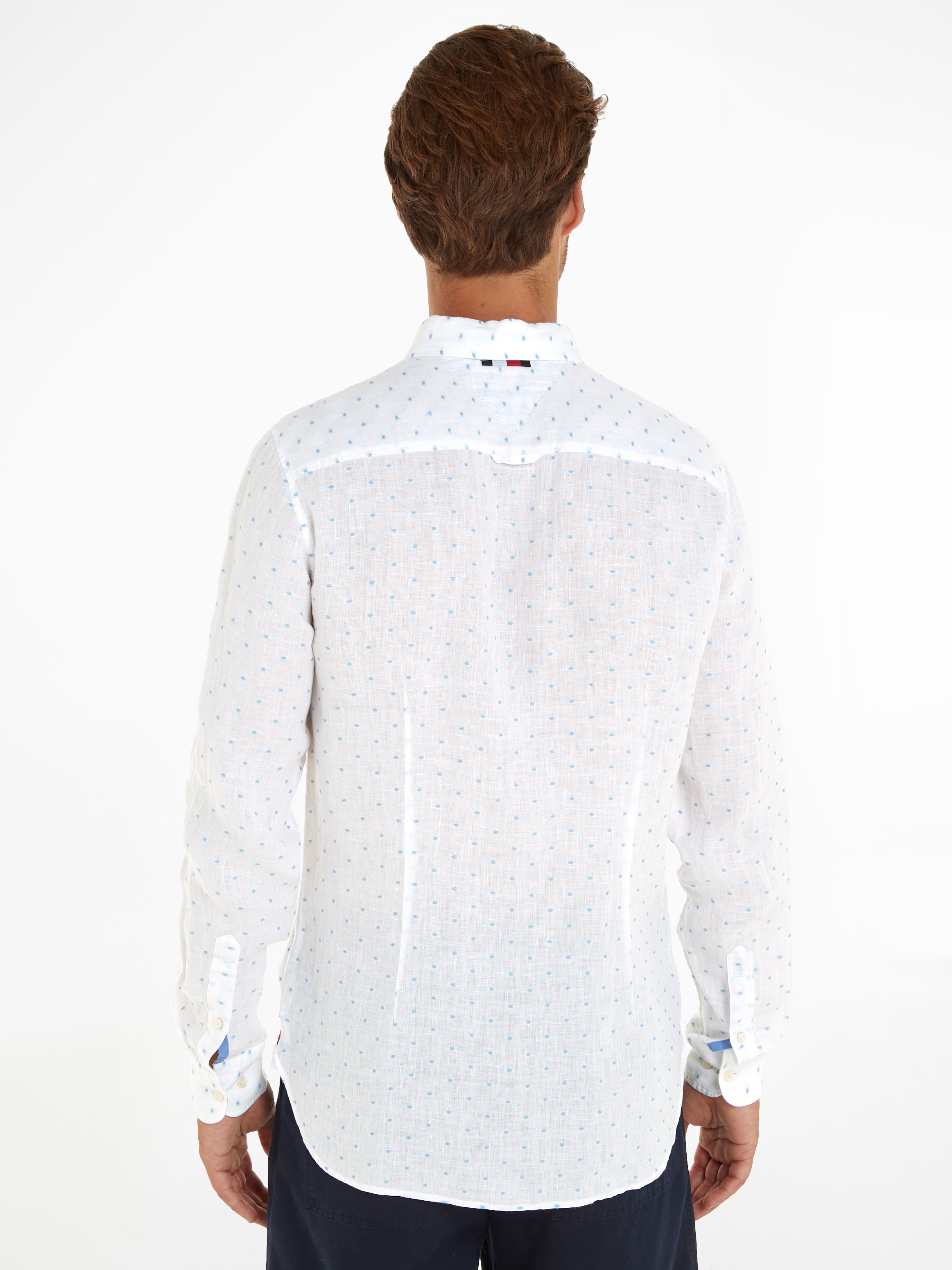 Thumbnail - Tommy Hilfiger Langarmhemd "LINEN FIL COUPE Slim Fit SHIRT" modisch gepunktet