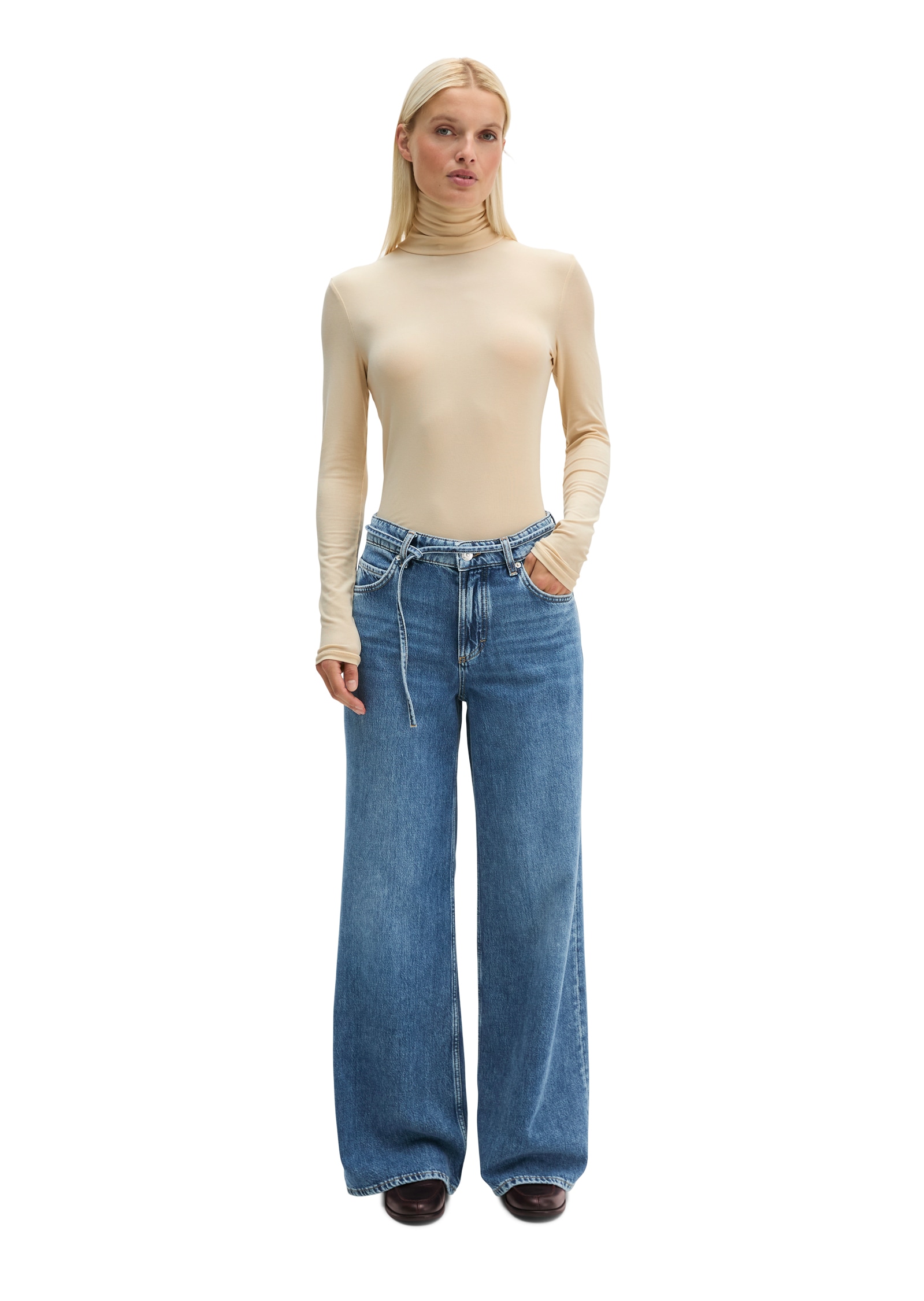 Marc O'Polo Weite Jeans Model Lania wide aus Rigid Denim ohne Elasthan