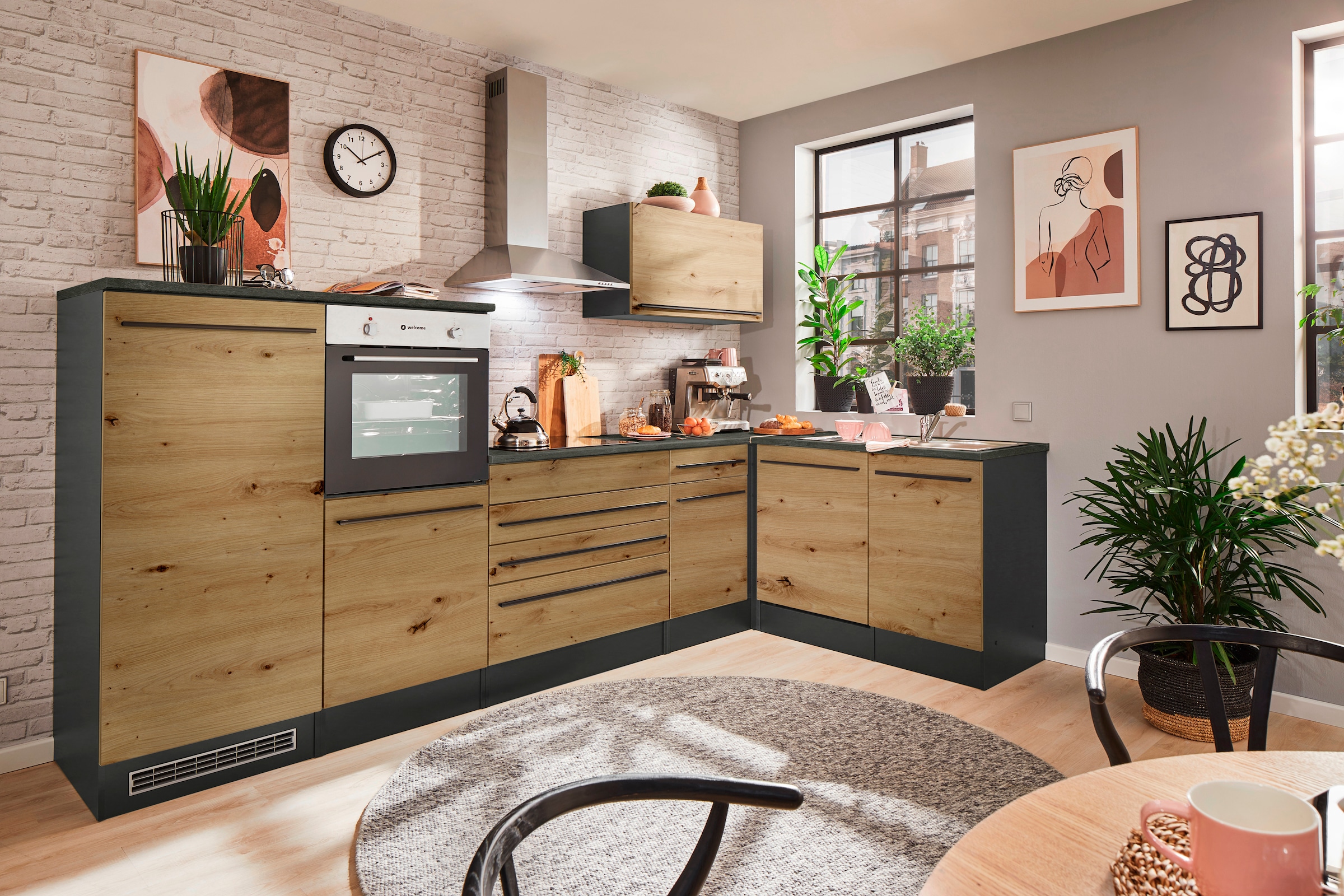 BASIC by Balculina Winkelküche »Jazz« Stellbreite 320/175 cm, wahlweise mit E-Geräten