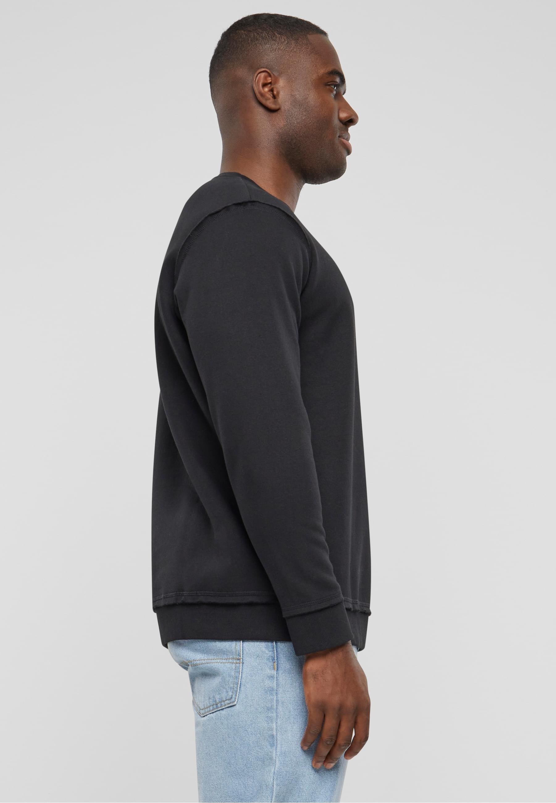 URBAN CLASSICS Rundhalspullover »Urban Classics Herren Oversized Open Edge Crew«, (1 tlg.)