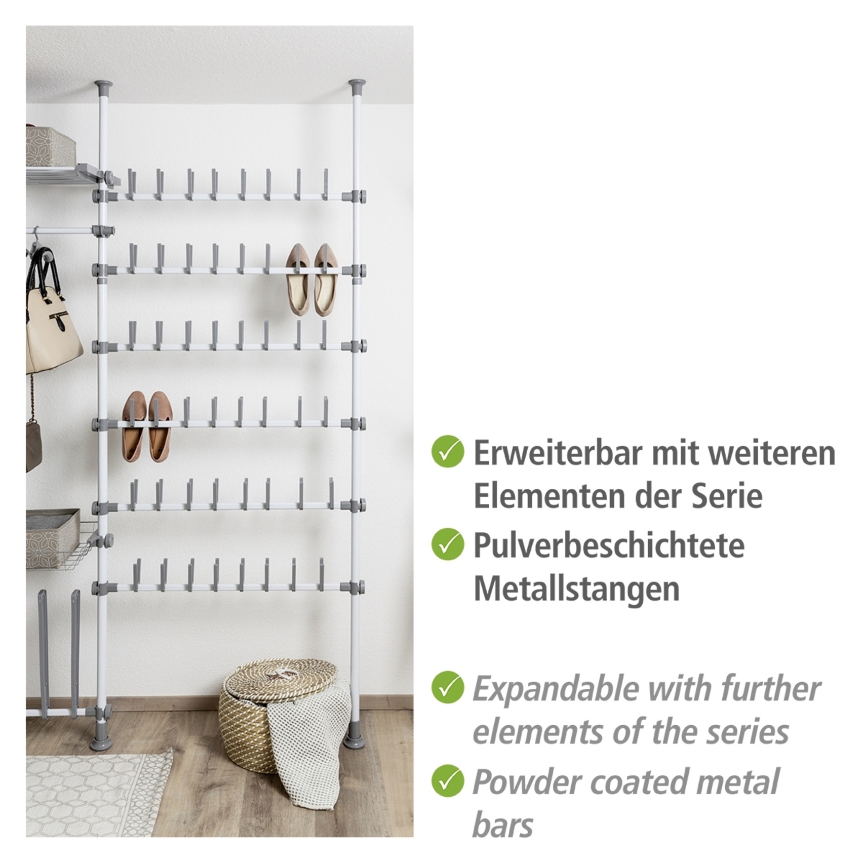 WENKO Teleskopregal »Modell Herkules«, ausziehbare Hauptstange 165-300 cm, passend zur WENKO Herkules-Serie
