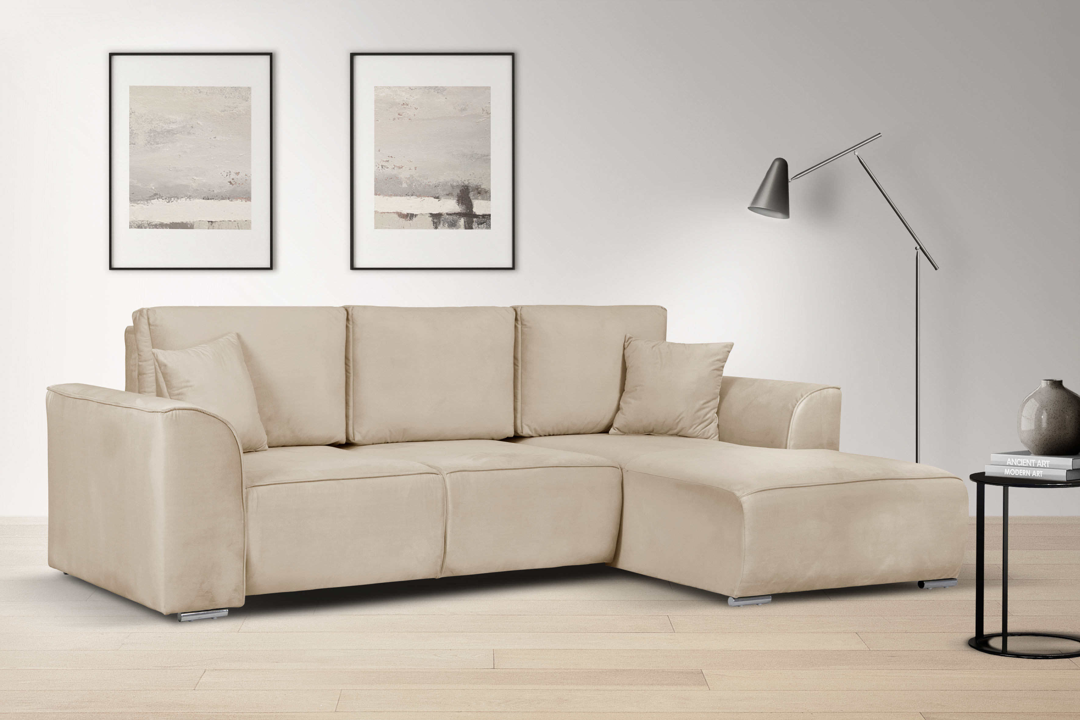 OTTO home Ecksofa "BEATRICE optionale Schlafsofa mit Bettkasten, B/T/H: 265/170/86 cm" L-Form, wahlweise auch mit Bettfunktion und Bettkasten