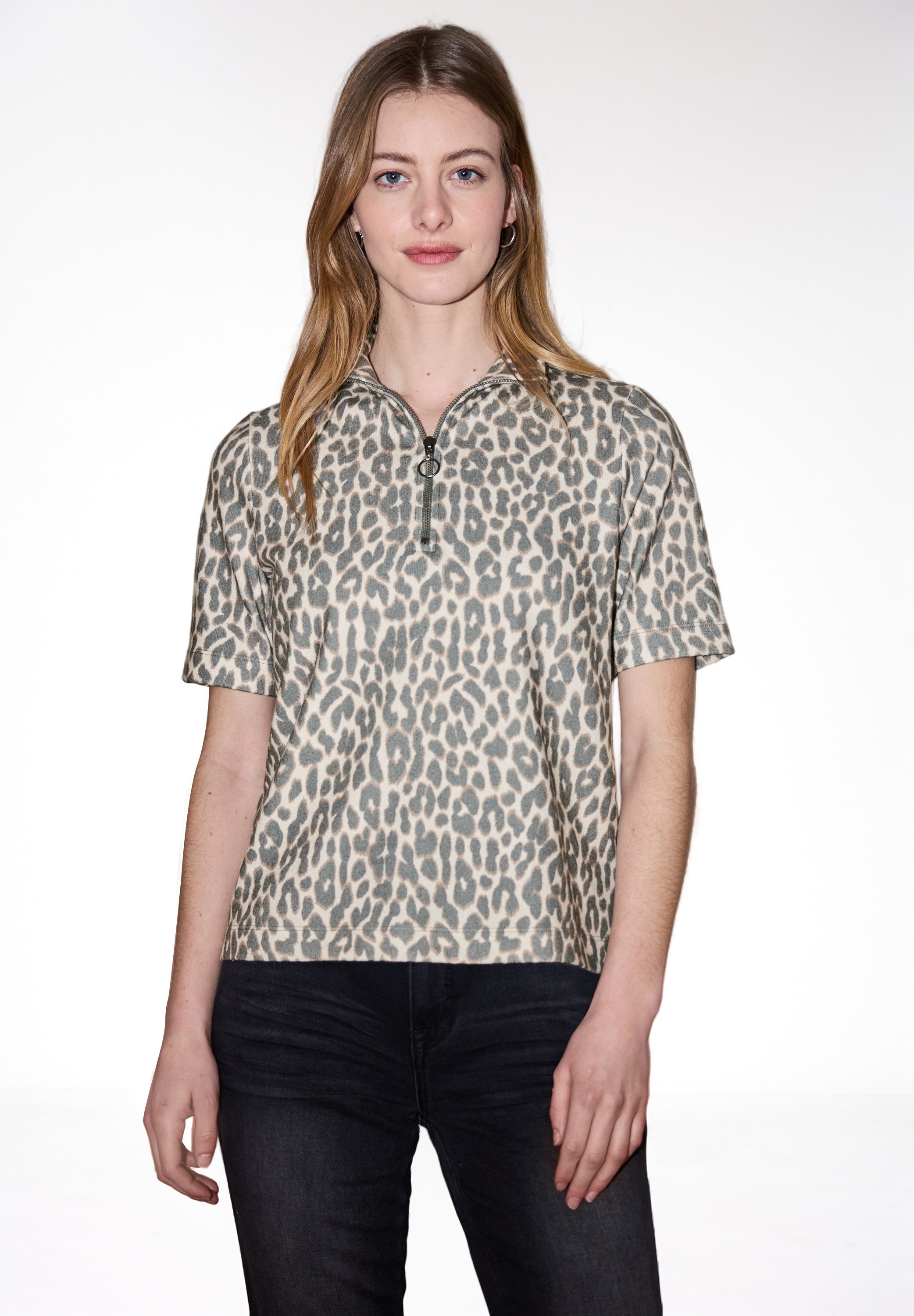 STREET ONE STUDIO T-Shirt mit Leoprint günstig online kaufen
