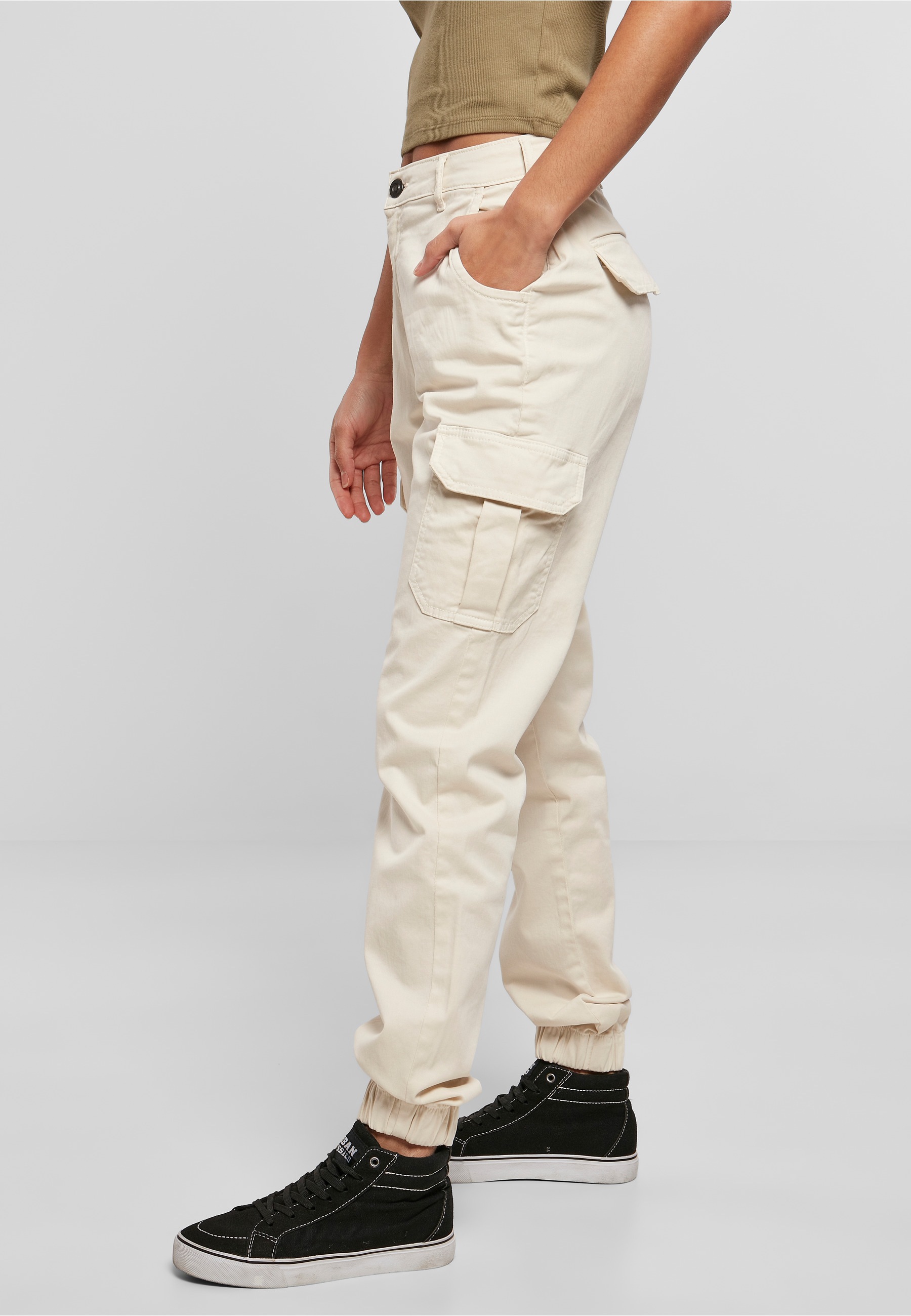 URBAN CLASSICS Cargohose »Urban Classics Damen Ladies High Waist Cargo Pants«