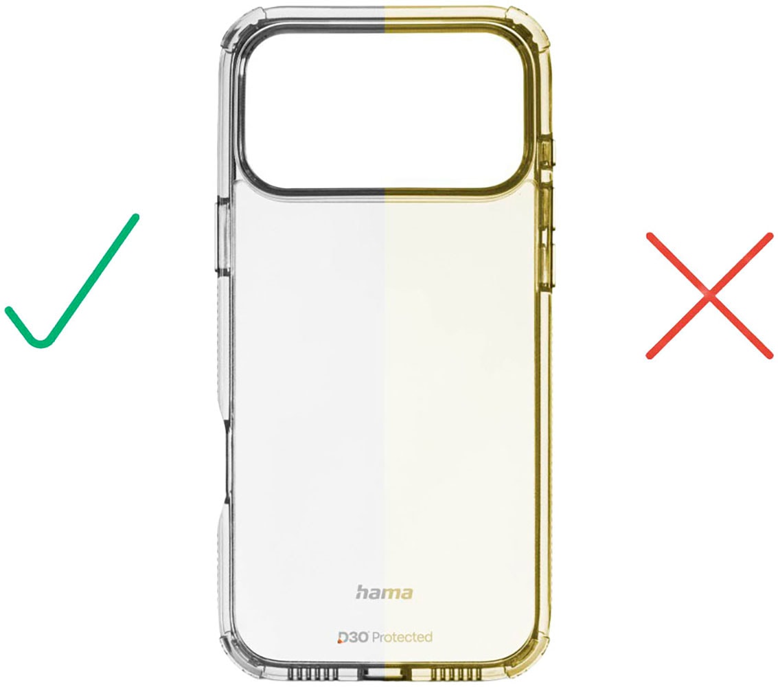 Hama Smartphone-Hülle »Handyhülle für iPhone 17 Pro Max/18 Pro Max (stoßfest, sturzsicher)« D3O-Technologie, Fallschutz, Kratzschutz, Anti-Vergilbung