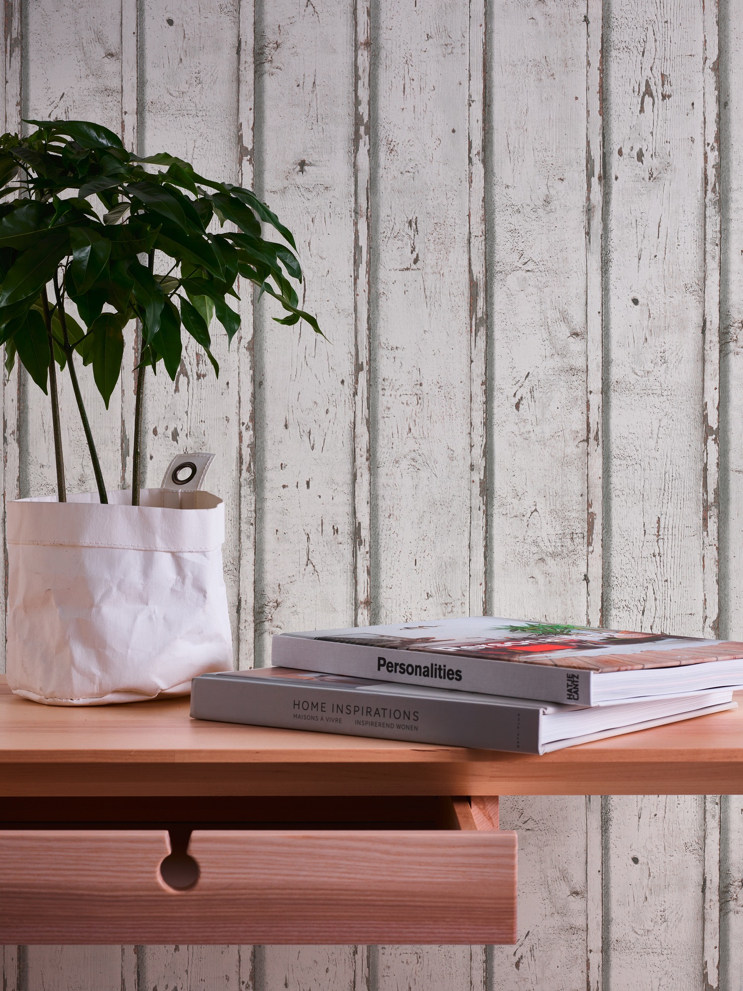 A.S. Création Vliestapete »Elements Vliestapete Holz-Optik Mustertapete Weiß Grau Vintage«, Strukturmuster, moderne Tapete mit Holzlatten Struktur für Wohnzimmer Küche