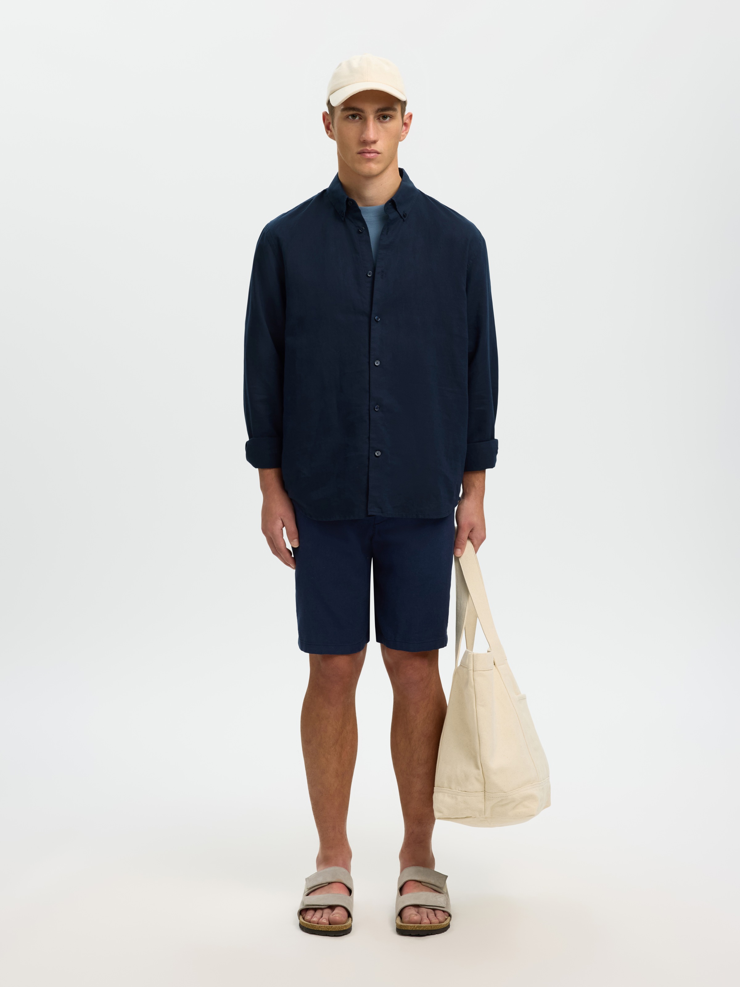 SELECTED Langarmhemd »SLHREGCLAY LINENBLEND LS SHIRT CLA NOOS«