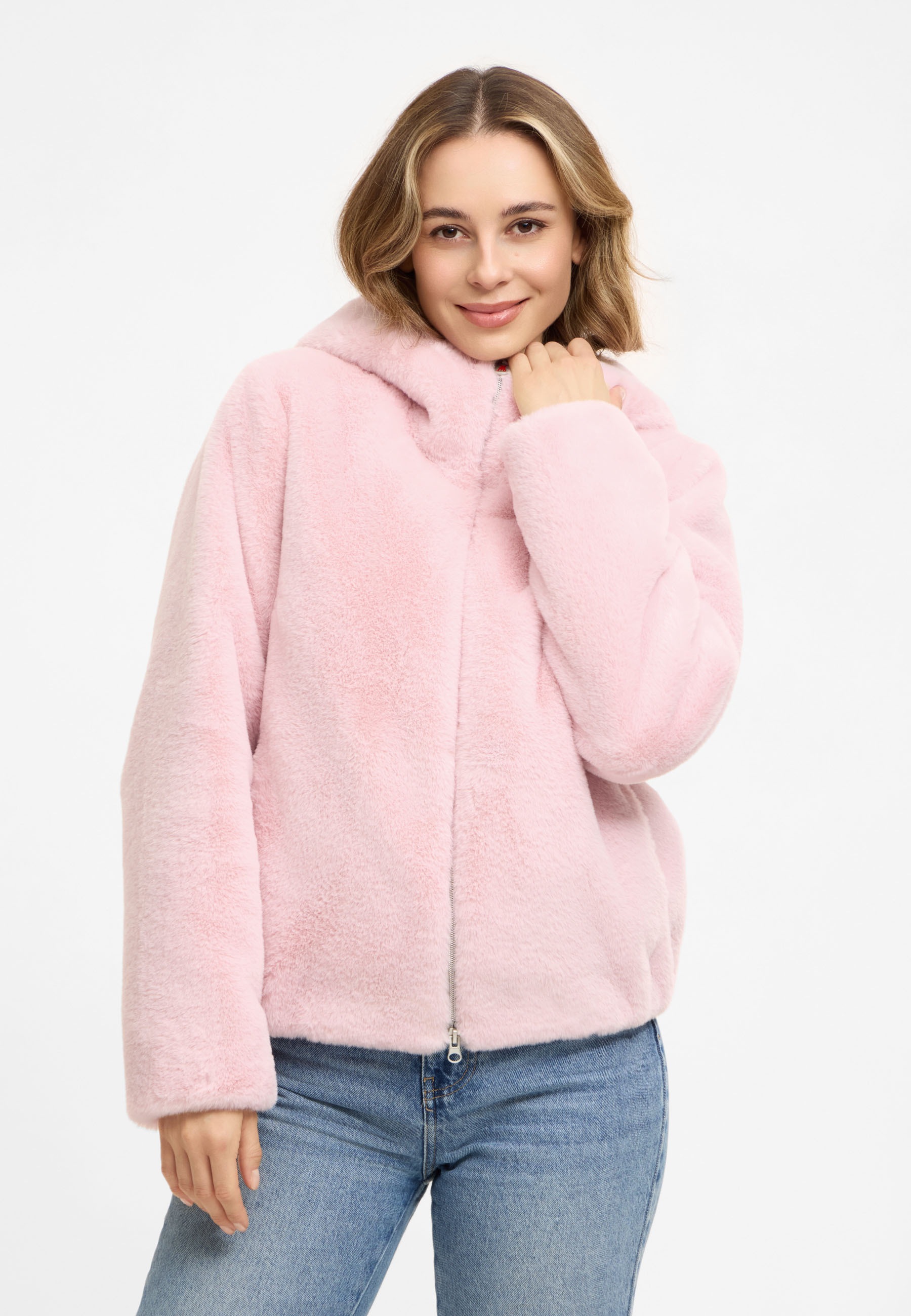 Frieda & Freddies Winterjacke »Frieda & Freddies Fake-Fur-Jacke mit Kapuze«