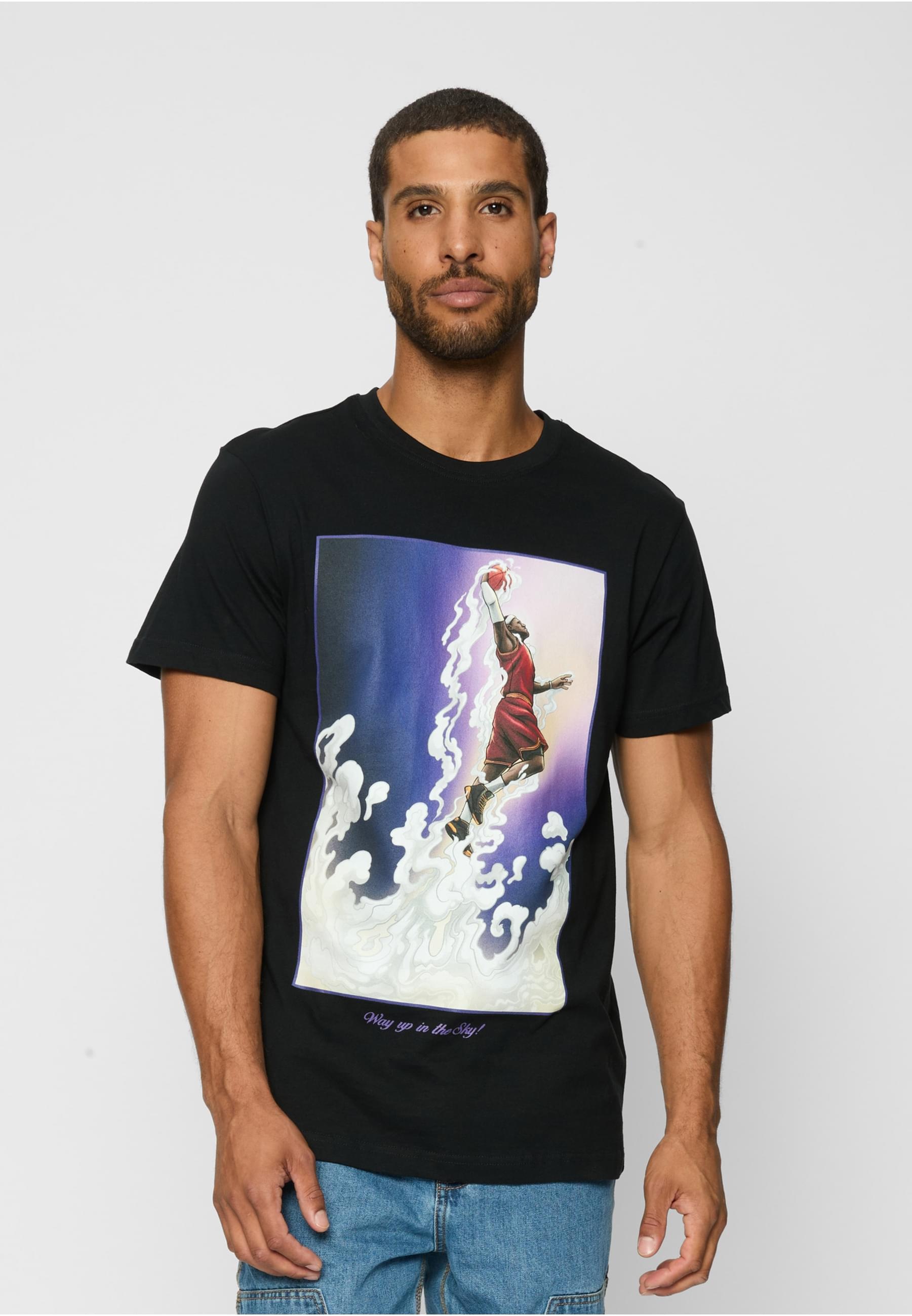 MisterTee T-Shirt »MisterTee Herren Way Up In The Sky Tee black L«, (1 tlg.)