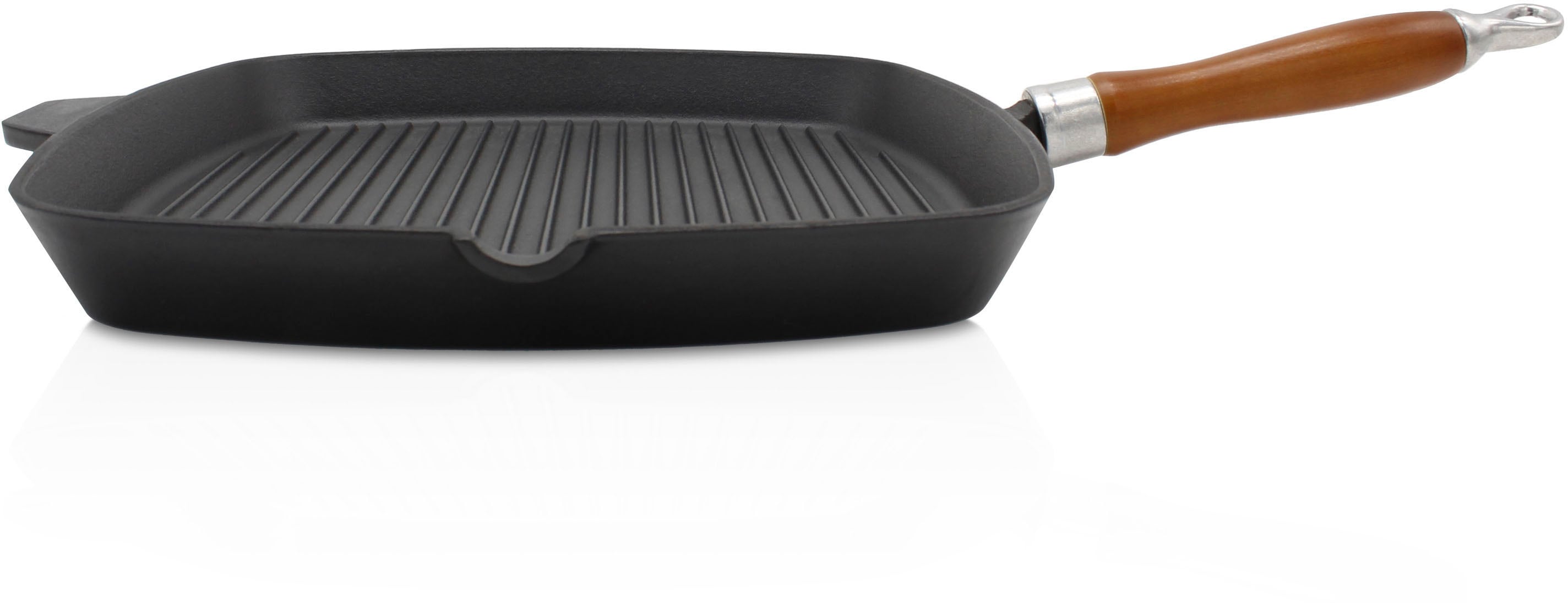 Krüger Steakpfanne "Einsenguss Grill-/ Steakpfanne RUSTICA, 28 x 28cm" Gusseisen 1 Stk. tlg. für Induktions-Kochfelder geeignet