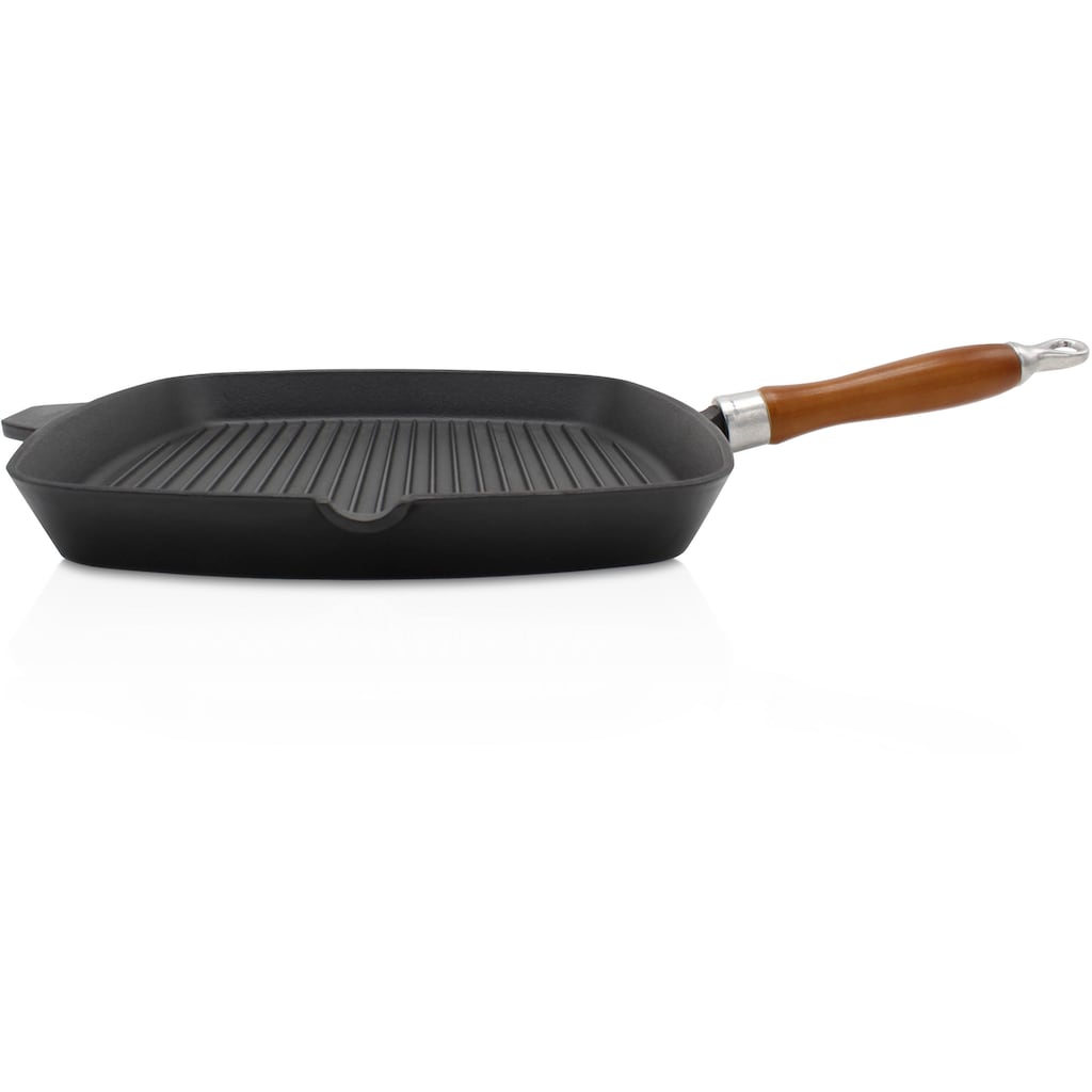 Krüger Steakpfanne »Einsenguss Grill-/ Steakpfanne RUSTICA, 28 x 28cm«, Gusseisen, (1 tlg.), für Induktions-Kochfelder geeignet