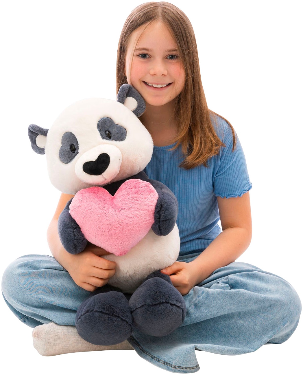 Nici Kuscheltier »Love Panda mit Herz, 50 cm schlenkernd« schlenkernd; enthält recyceltes Material