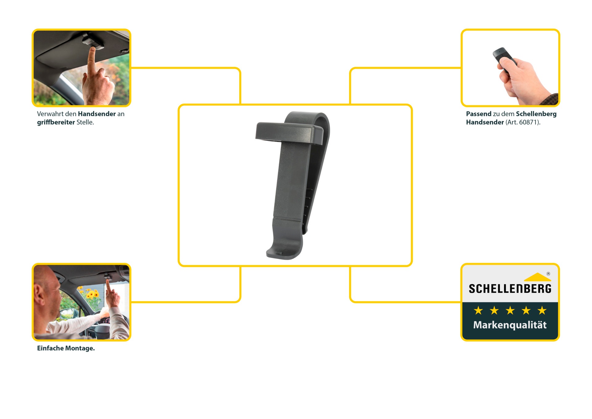 SCHELLENBERG Halterung "Powerlift Sonnenblenden-Clip" für Handsender von Ga günstig online kaufen