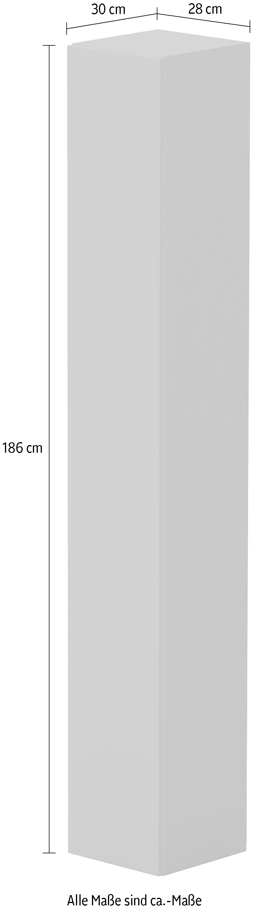 INOSIGN Hochschrank »Infinity Breite 28 cm, Stauraumschrank mit 1 Tür, Mehrzweckschrank,«, mit Push-to-open Funktion, 2 Größen, verschiedene Farben