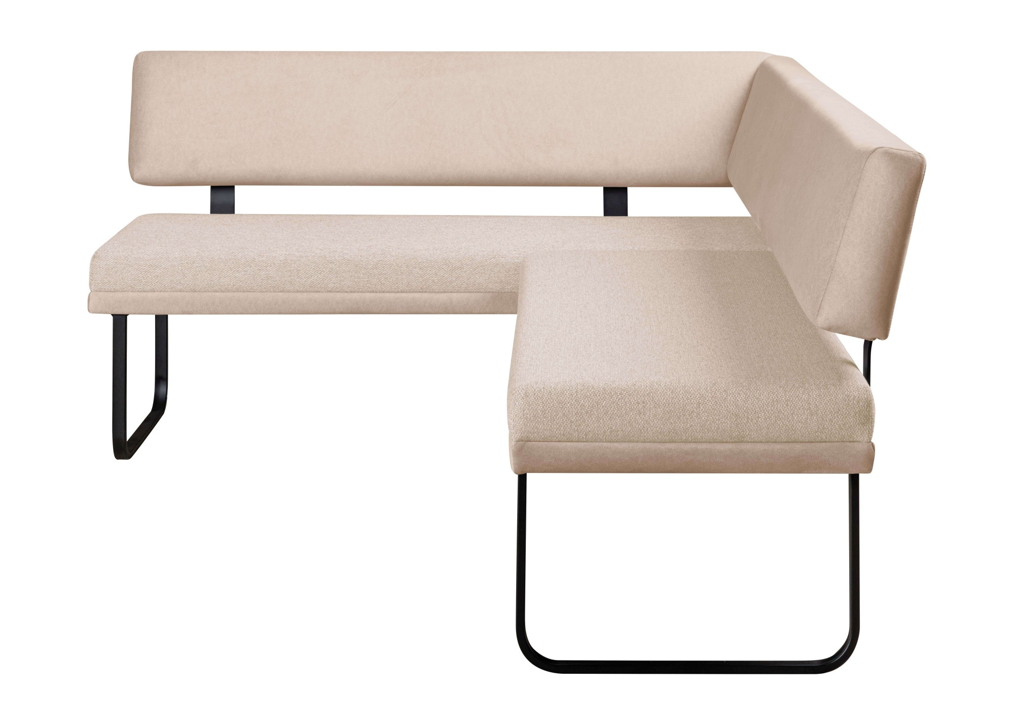 OTTO home Eckbank »Gabi Esszimmerbank, Bank, Küchenbank, Polsterbank« Gestell aus matt-schwarzem Flachmetall, stabil, 2-Stoff-Design