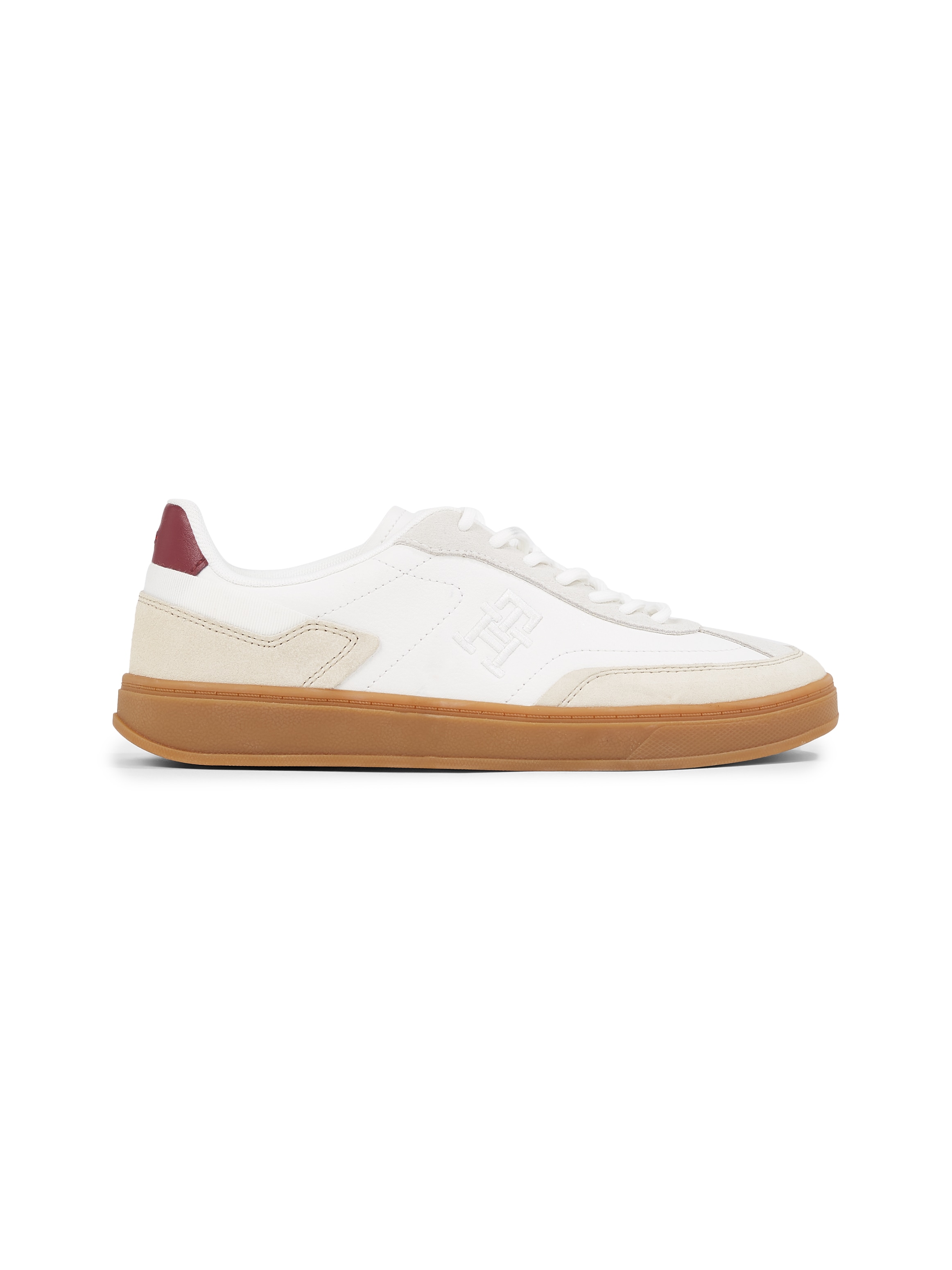 Tommy Hilfiger Plateausneaker »TH HERITAGE COURT SNEAKER LTHR«, Plateau, Schnürschuh, Freizeitschuh, Halbschuh mit TH-Logostickerei