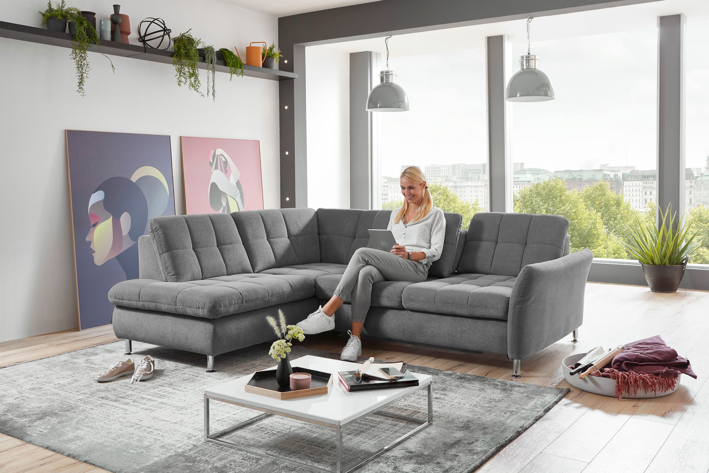 Die PlanBar Ecksofa "MP-IN20016 L-Form mit Kaltschaum-Polsterung" wahlweise günstig online kaufen