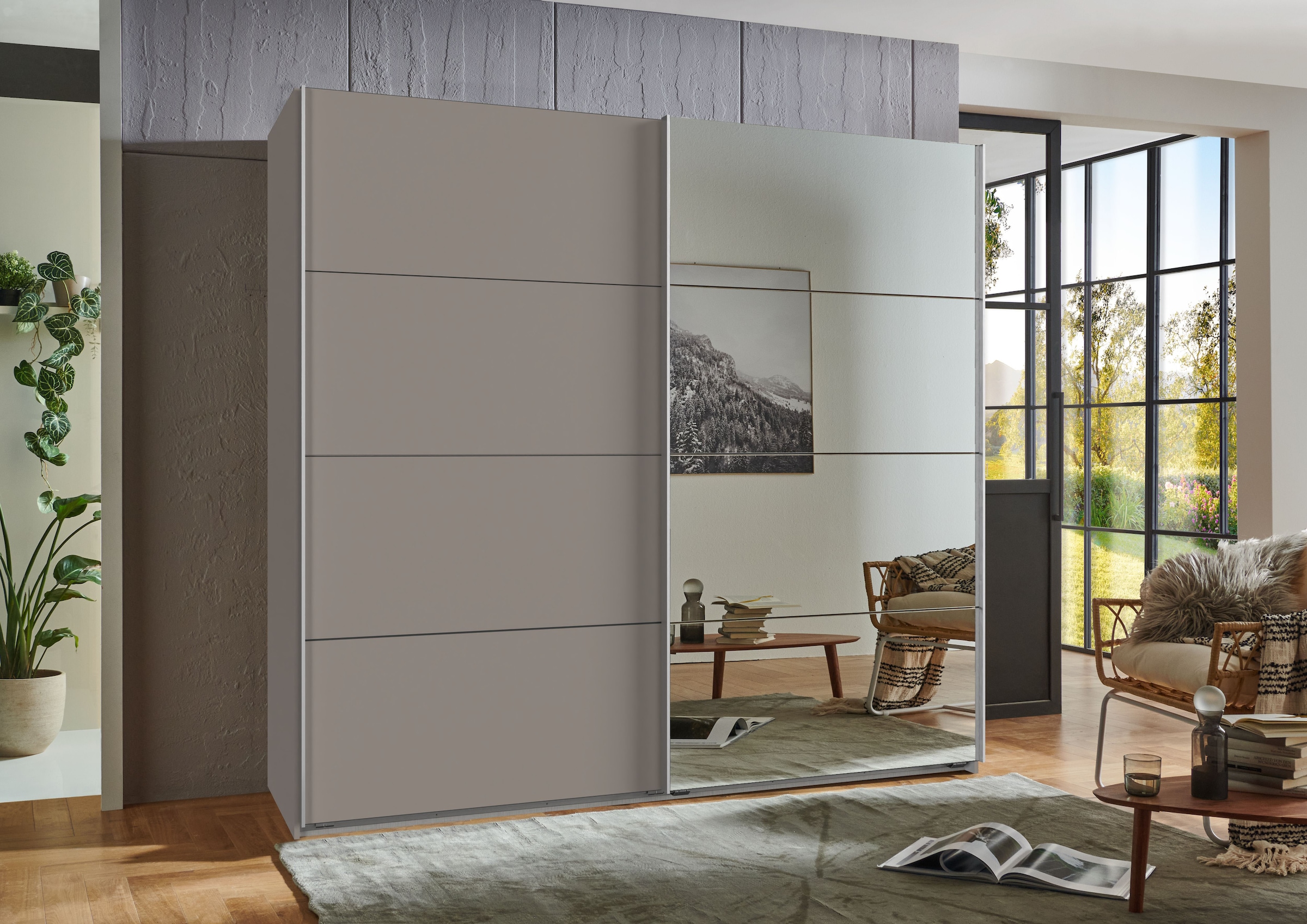 Wimex Schwebetürenschrank »Ernie Kleiderschrank mit Spiegel, Made in Germany TOPSELLER«, (Wähle aus verschiedenen Größen deinen perfekten Stauraum!), Schlafzimmerschrank in verschiedenen Breiten