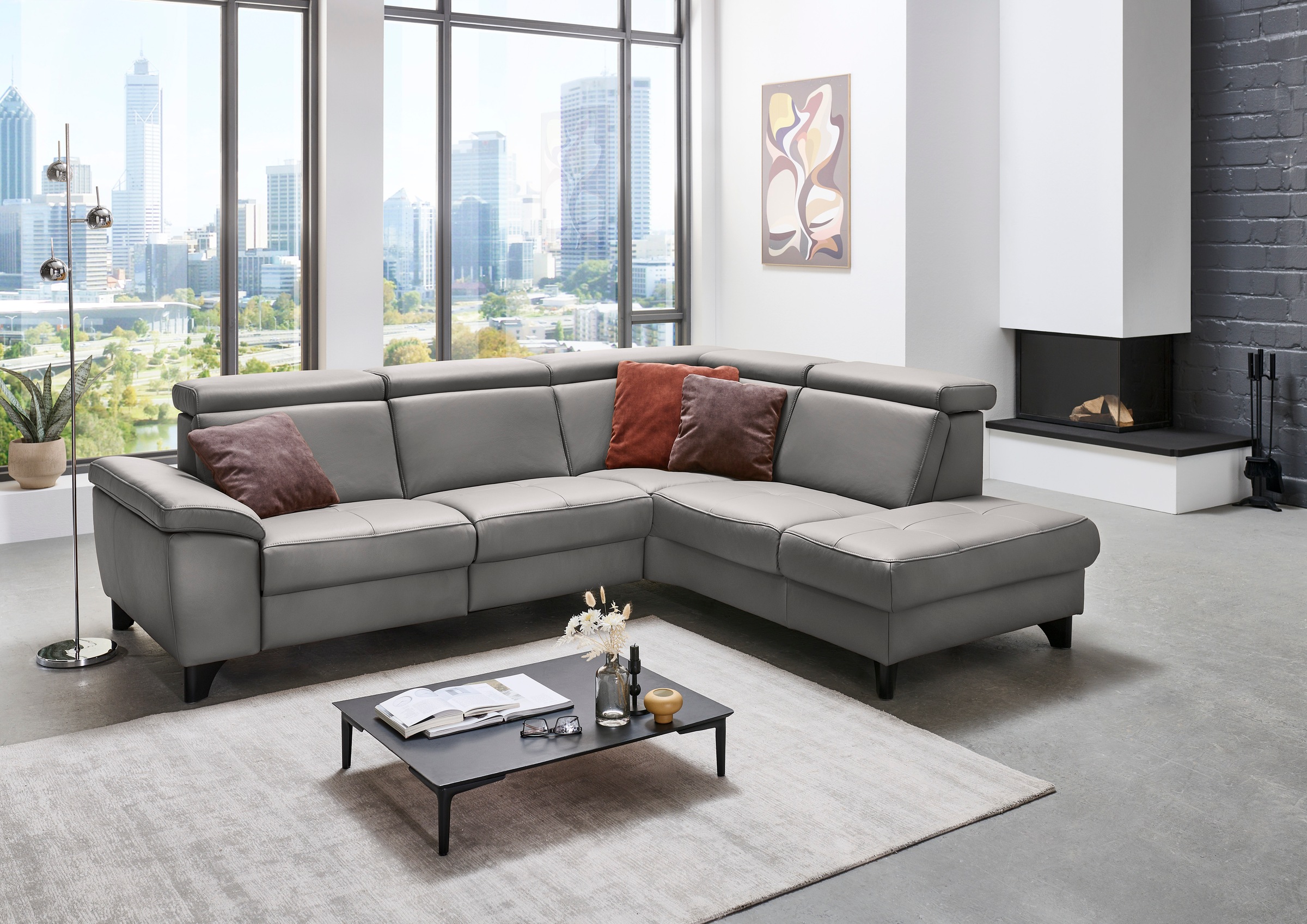Die PlanBar Ecksofa »PN-EM23166 L-Form«, optional mit Kopfteilverstellung und Stauraum