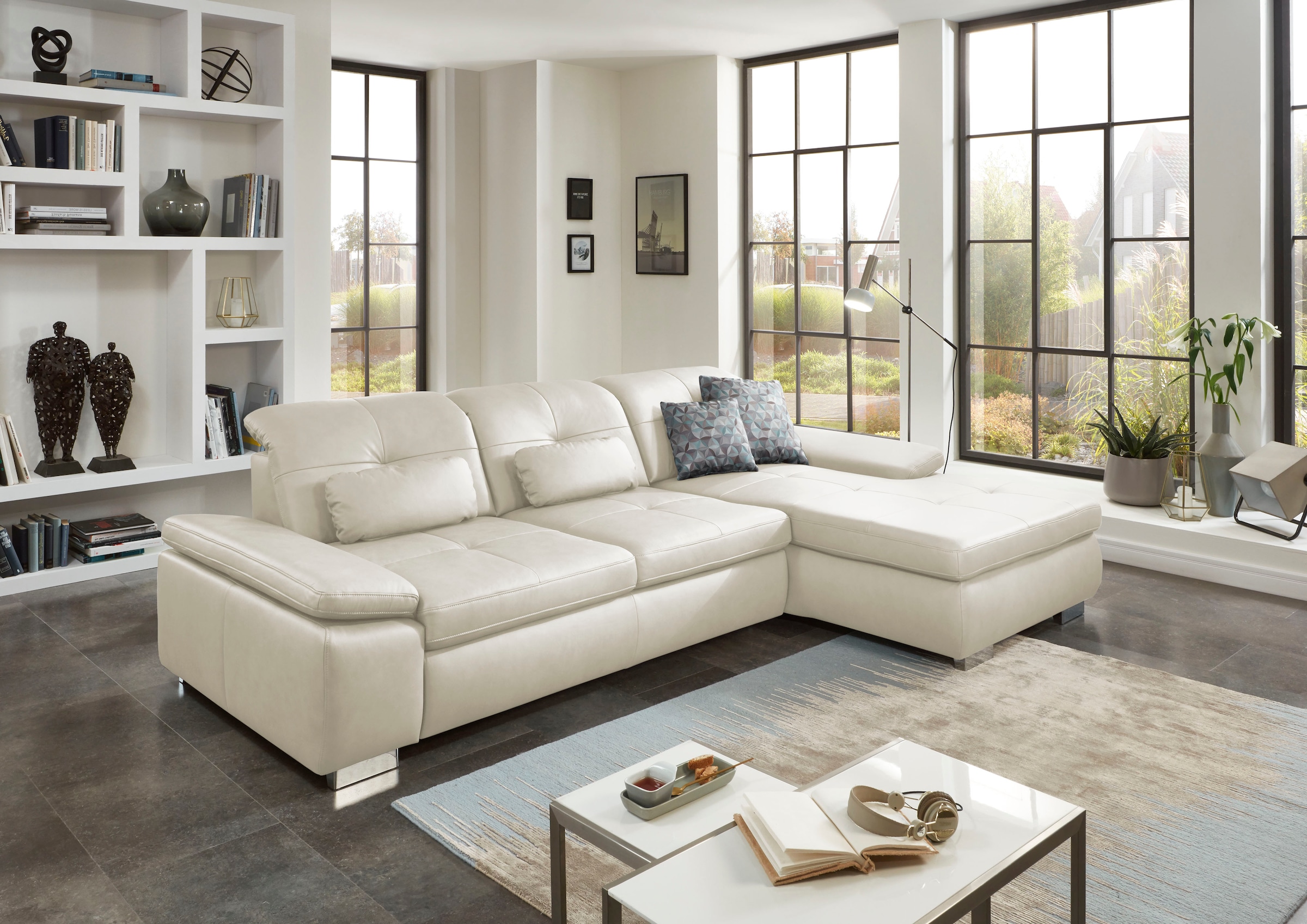 Die PlanBar Ecksofa »PN-IN16012 L-Form, Breite 309 cm« inkl. Sitztiefenverstellung, optional mit Kopfteilverstellung