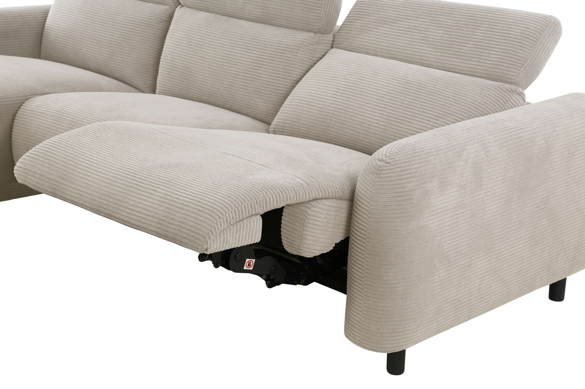 Home affaire Ecksofa »SKAANE in Cord, L-Form, 274 cm, manuelle u. elektrische Funktion,«, Kopfteilverstellung, Relax-und Liegefunktion, Federkernpolsterung