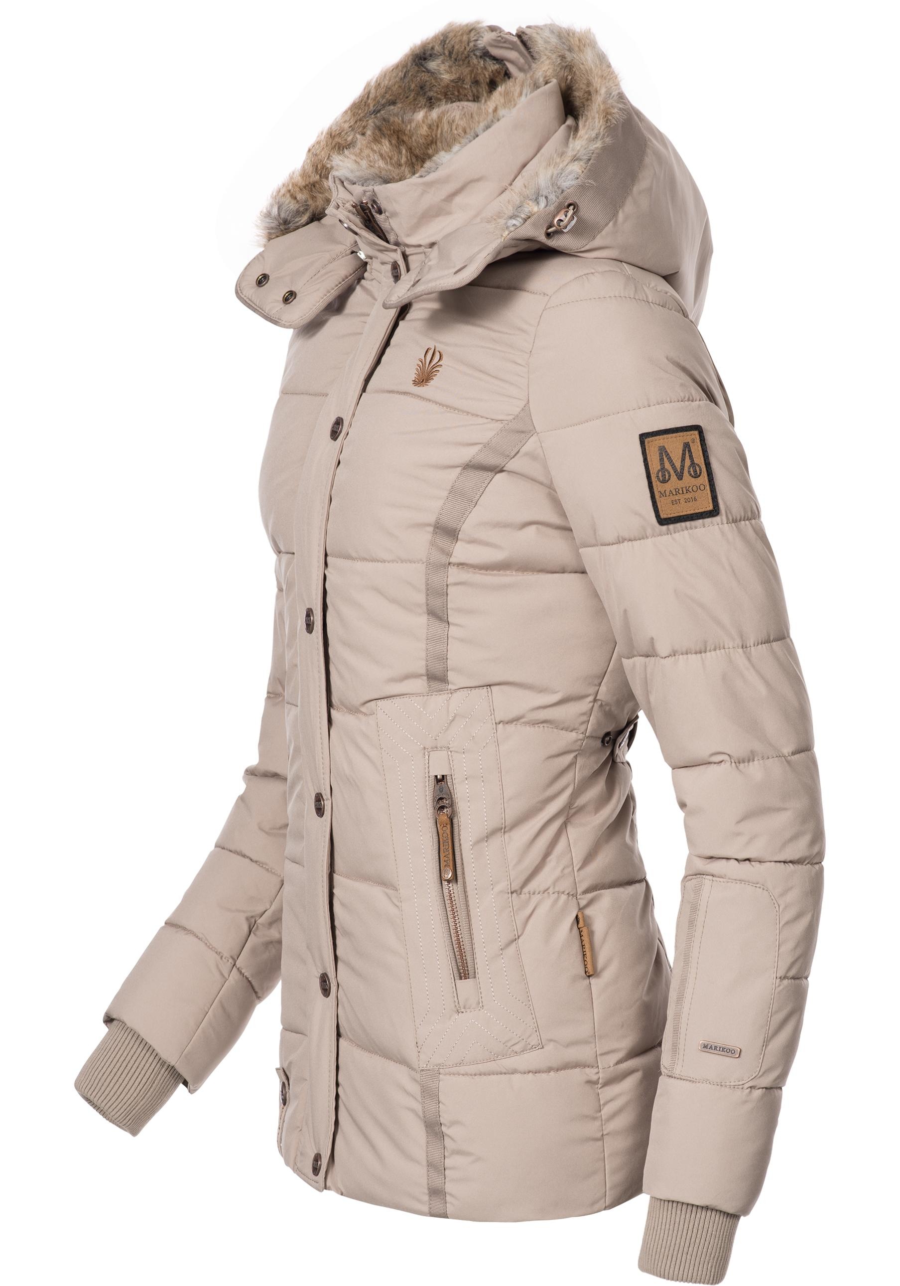 Marikoo Winterjacke »Nekoo«, mit Kapuze, stylische Damen Steppjacke mit großer Kapuze