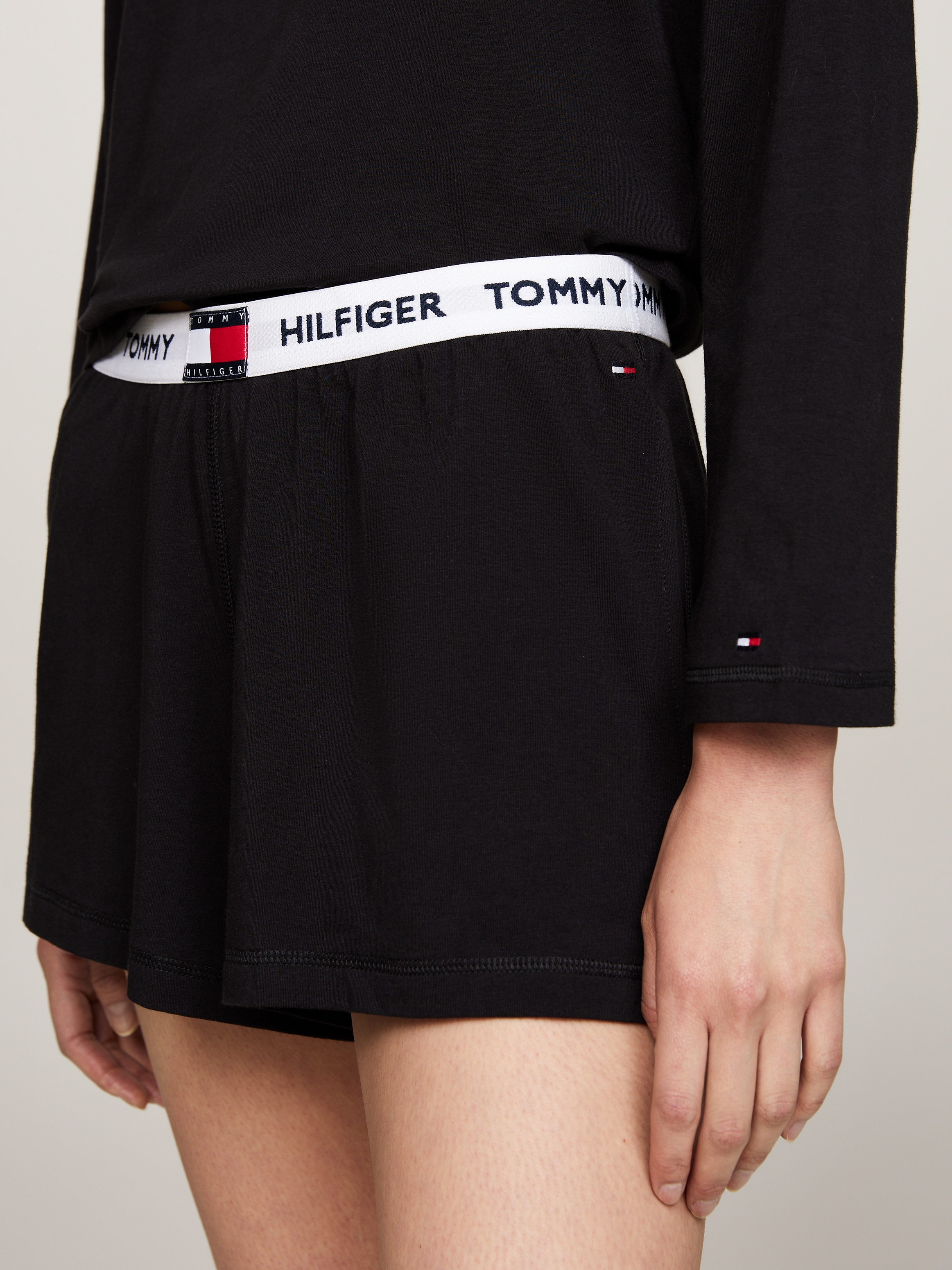 Tommy Hilfiger Underwear Pyjama »LS SHORT PJ SET (EXT.SIZE)«, (Set, 2 tlg., 2tlg), mit Logo-Schriftzüge