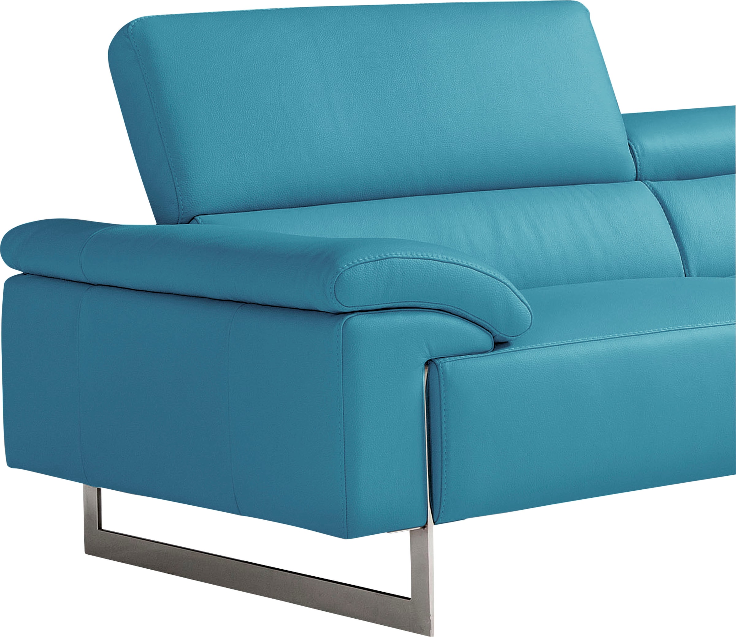 Egoitaliano Ecksofa »Malika, elegant und bequem, Designsofa, L-Form«, mit Ottomane, inkl. Kopfteilverstellung und chromfarbenen Metallfüßen