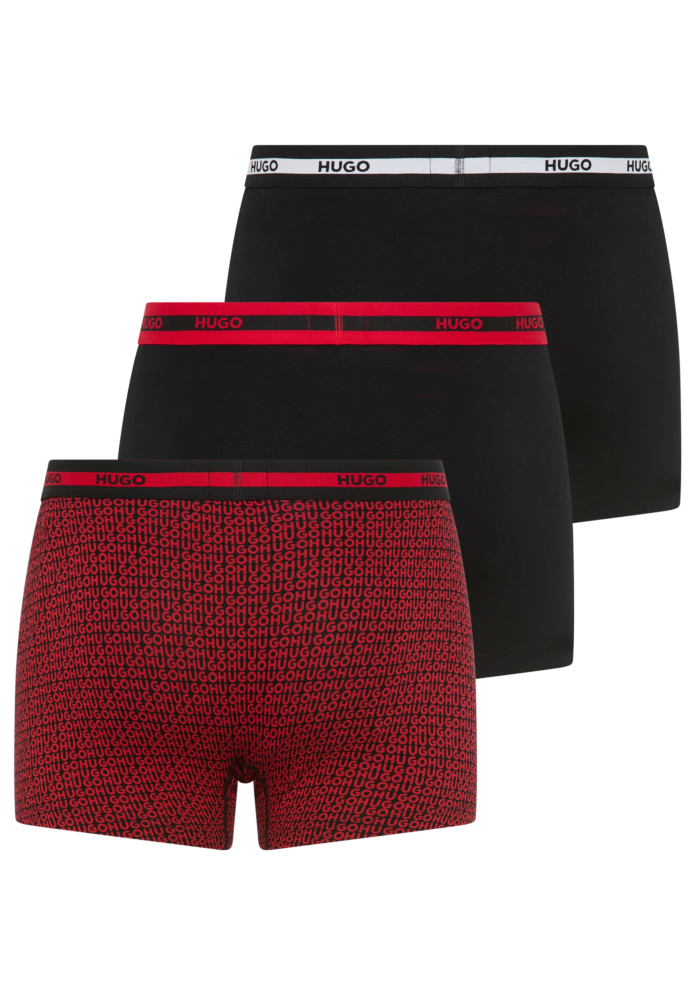 HUGO Underwear Boxershorts "BOXER BR PLANET DES", 3 Stk. elastischer Bund m günstig online kaufen