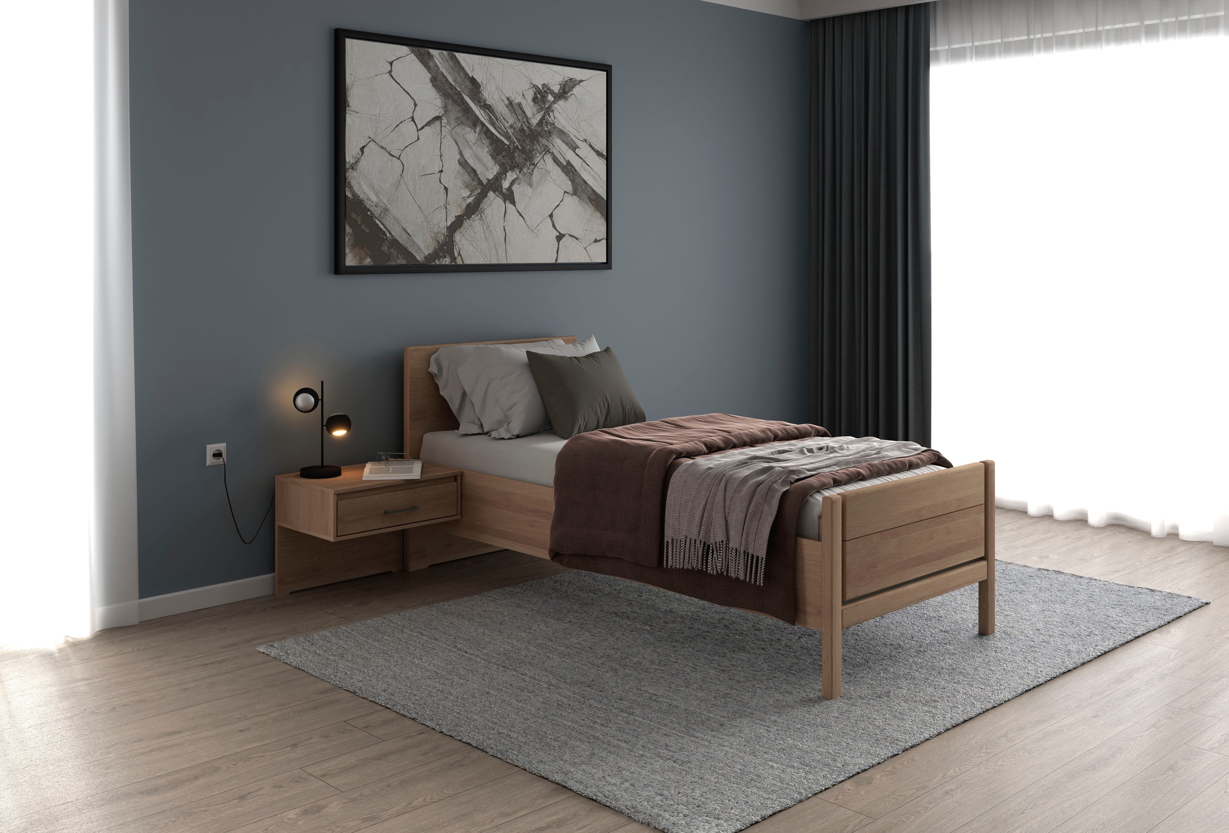 Musterring Holzbett "Sorrent, Bettgestell, Bettrahmen, teilmassiv Eiche", ( günstig online kaufen