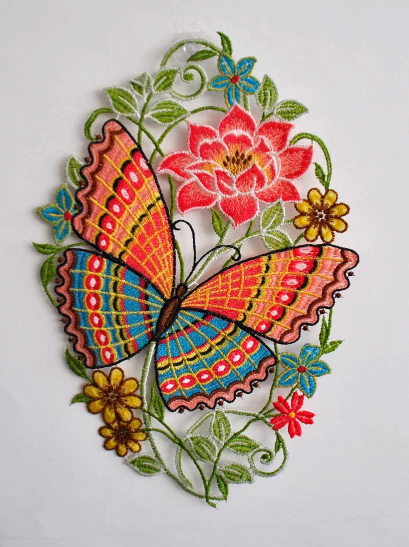 Stickereien Plauen Fensterbild "Schmetterling", Hakenaufhängung günstig online kaufen