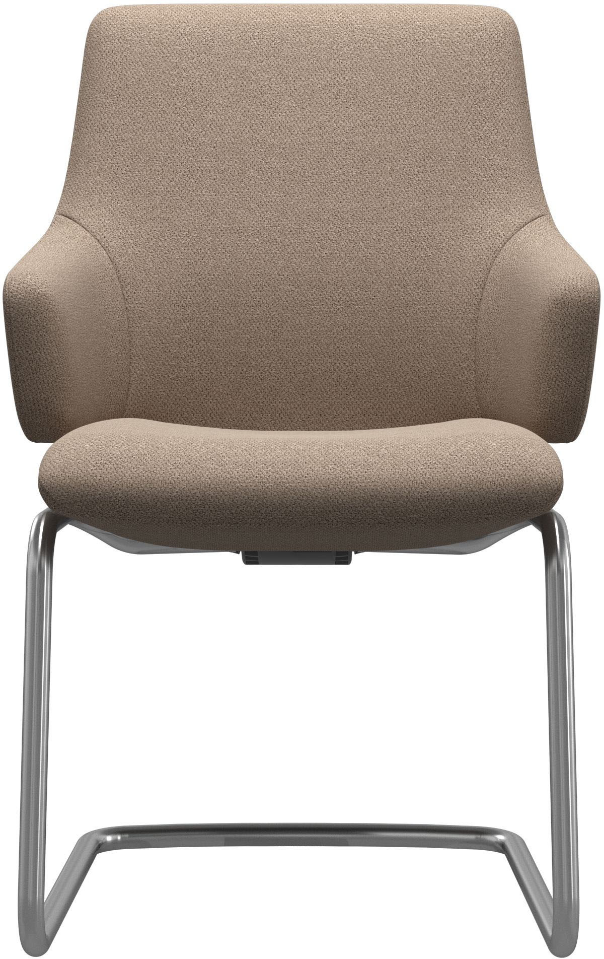 Stressless® Polsterstuhl »Laurel«, ROHLEDER Stoff Q2 FARON, Low Back mit Armlehne, Größe L, mit Beinen aus Stahl in Schwarz matt