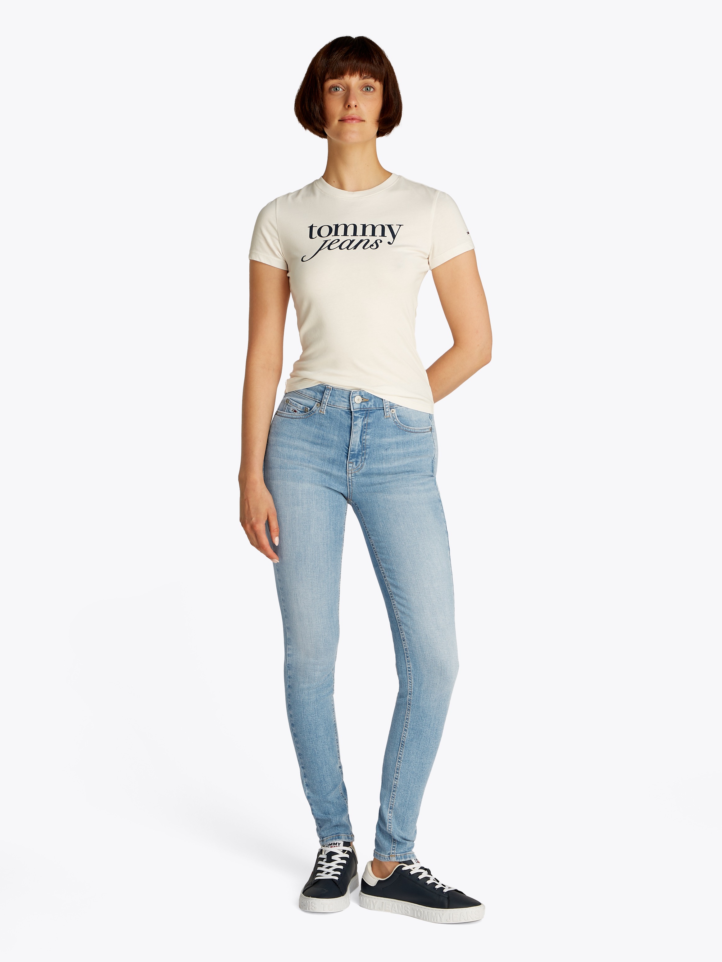 Tommy Jeans Skinny-fit-Jeans »NORA MR SKNY«, mit Waschung, mit Logo-Badge
