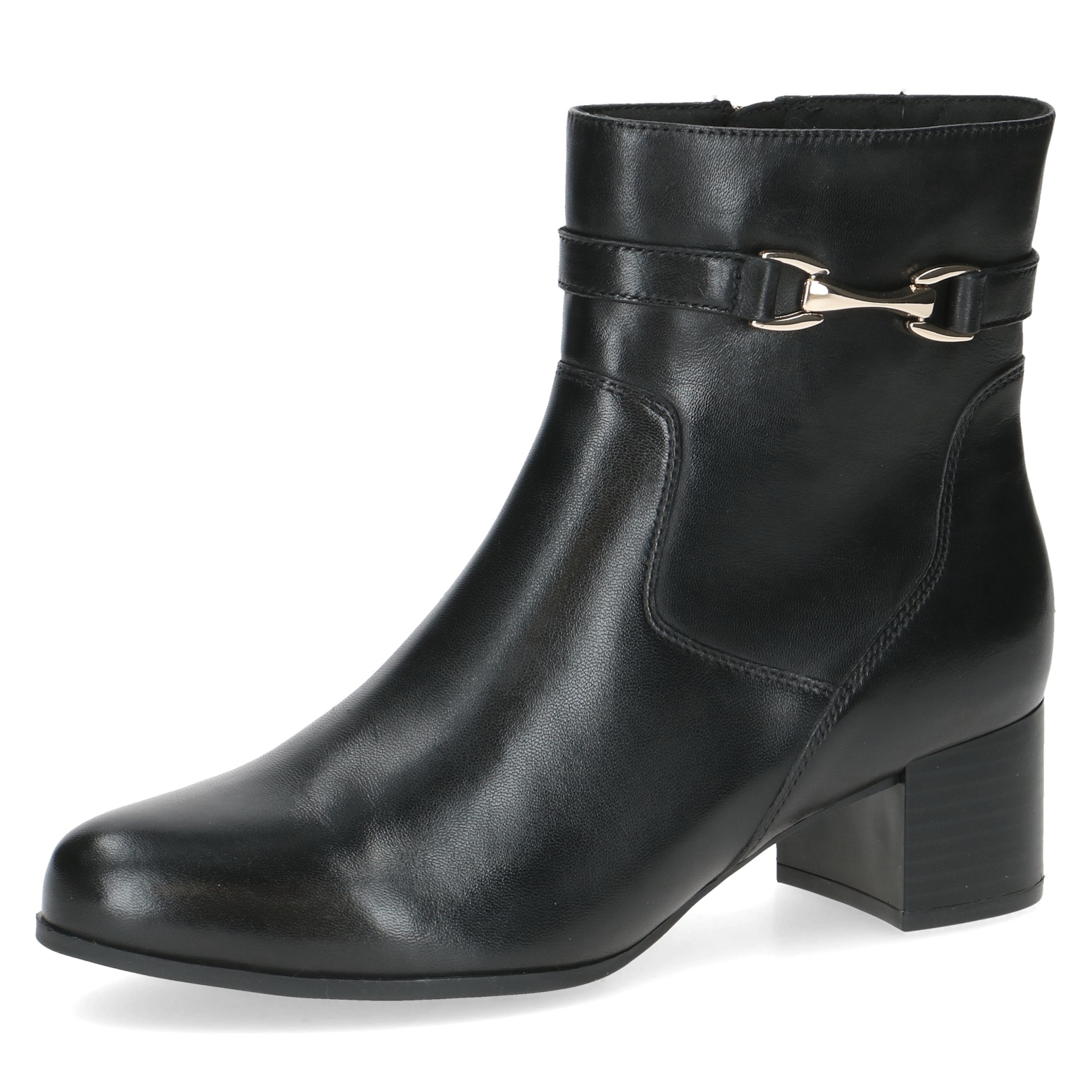 Caprice Stiefelette, Blockabsatz, Businessschuh mit goldfarbener Zierschnal günstig online kaufen