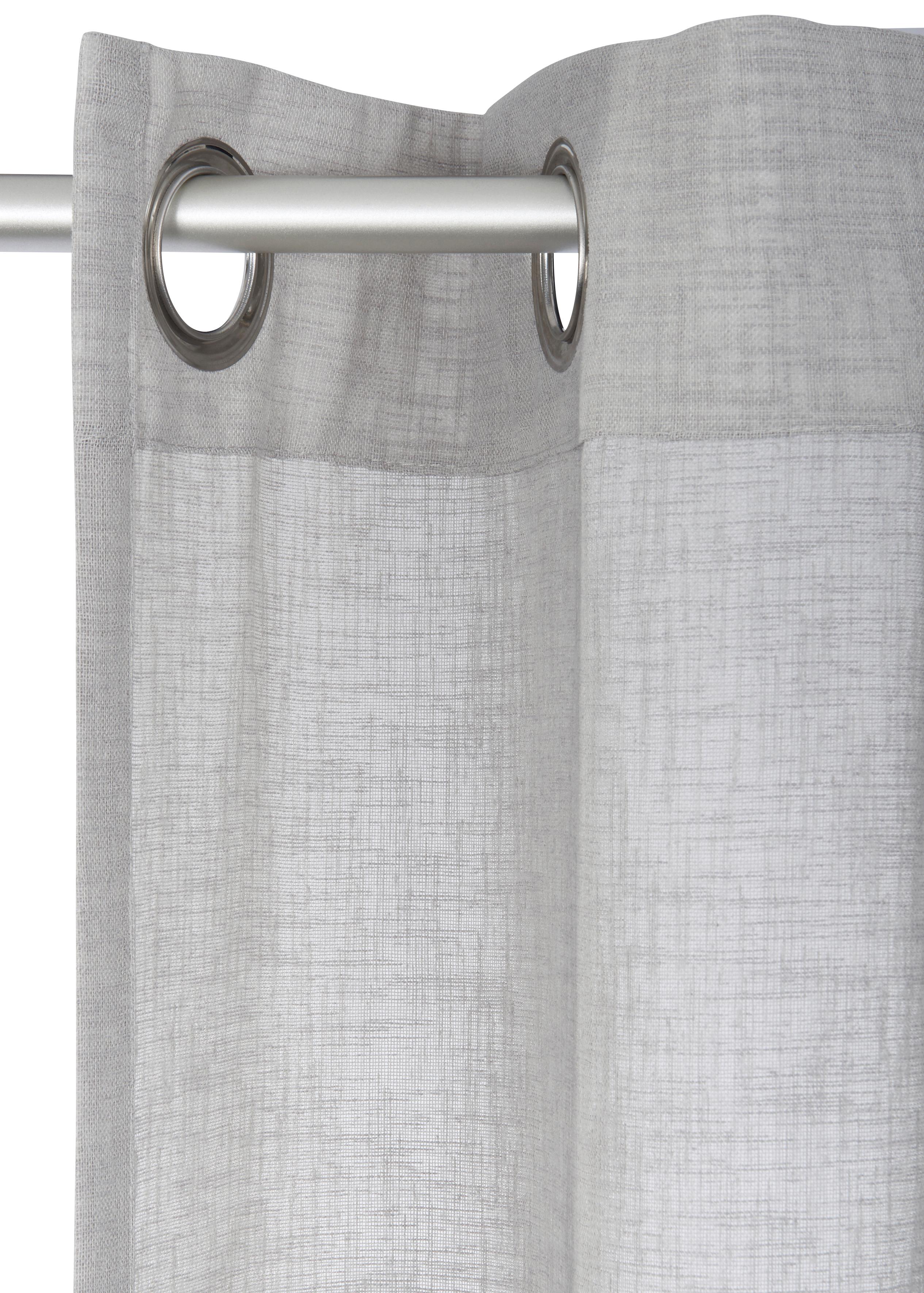Thumbnail - my home Gardine "Fiete" Ösen 1 Stk. tlg. Leinen Optik, monochrom, basic, pflegeleicht, verschiedene Größen