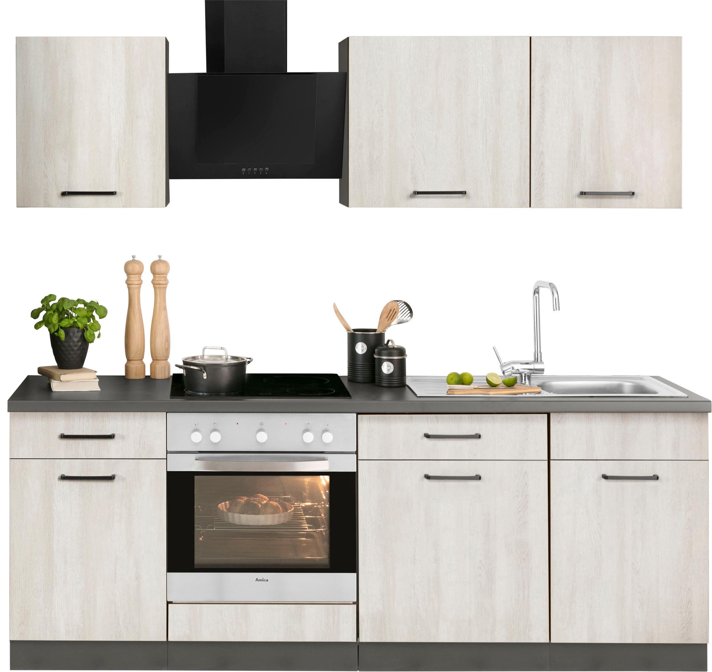 wiho Küchen Küchenzeile »Esbo«, ohne E-Geräte, Breite 220 cm