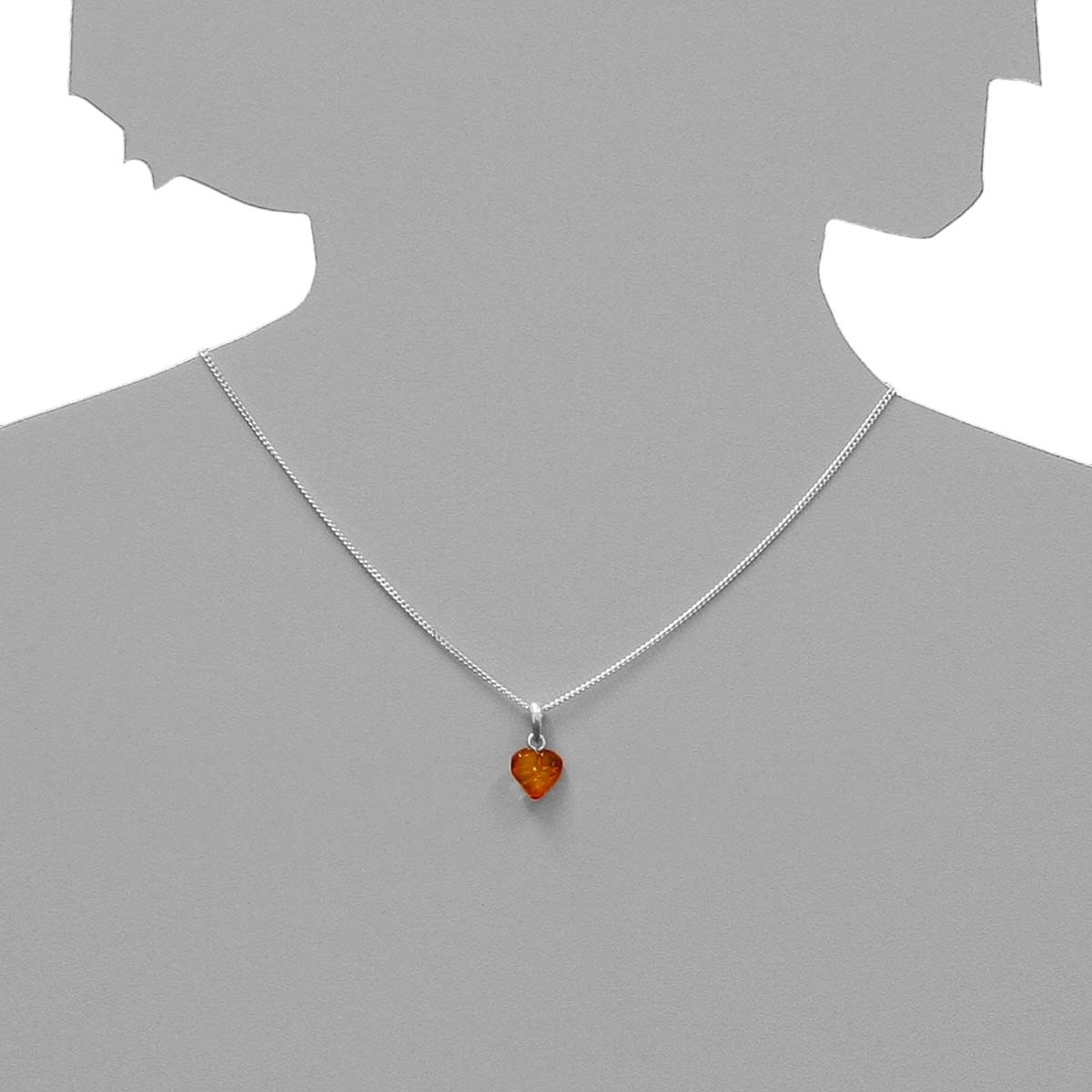 OSTSEE-SCHMUCK Kettenanhänger »- Herz 11 mm Silber 925/000 - Bernstein -,«