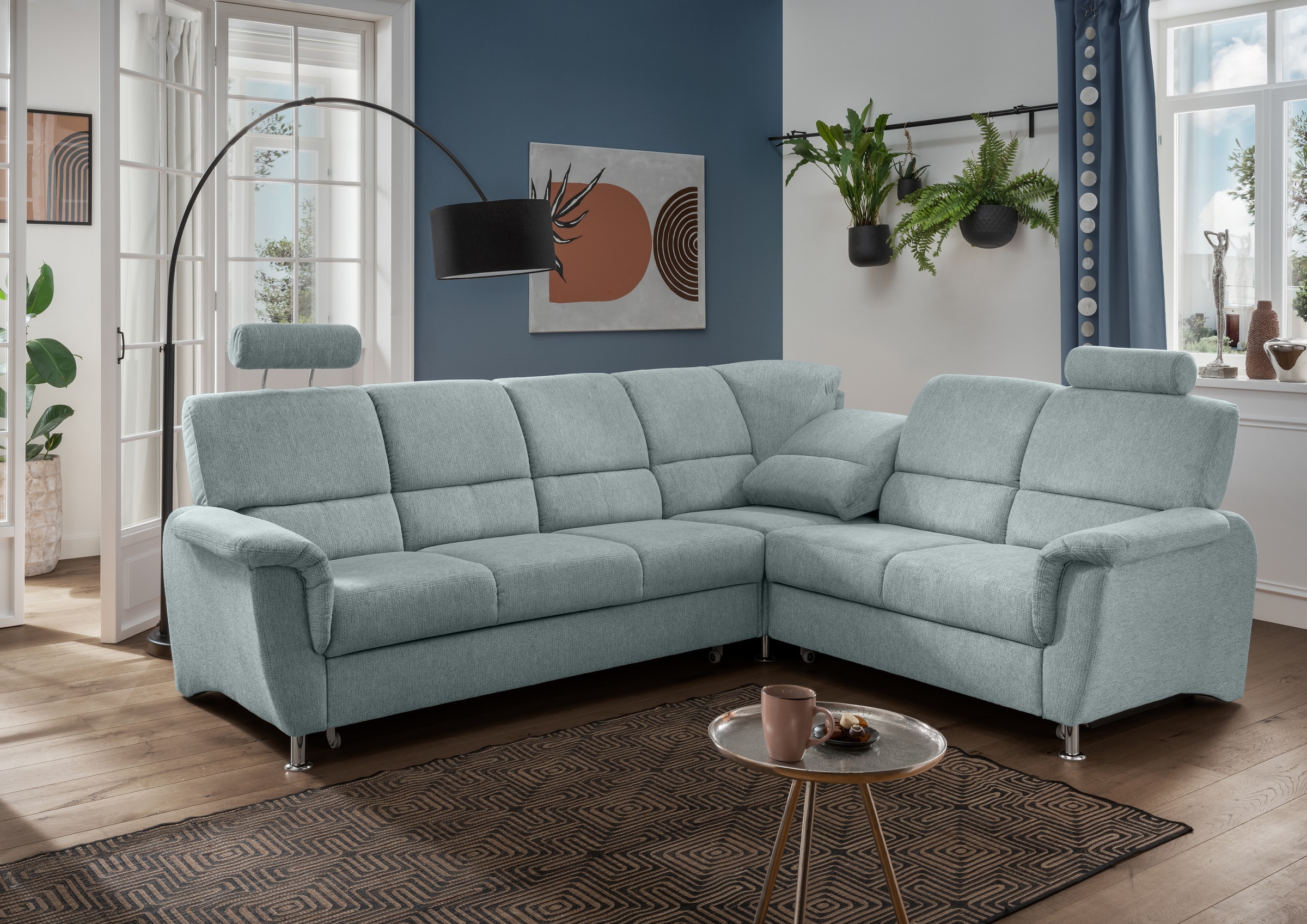 Home affaire Ecksofa "Pisa L-Form, mit Schlaffunktion, Stauraum, 2x höhenve günstig online kaufen