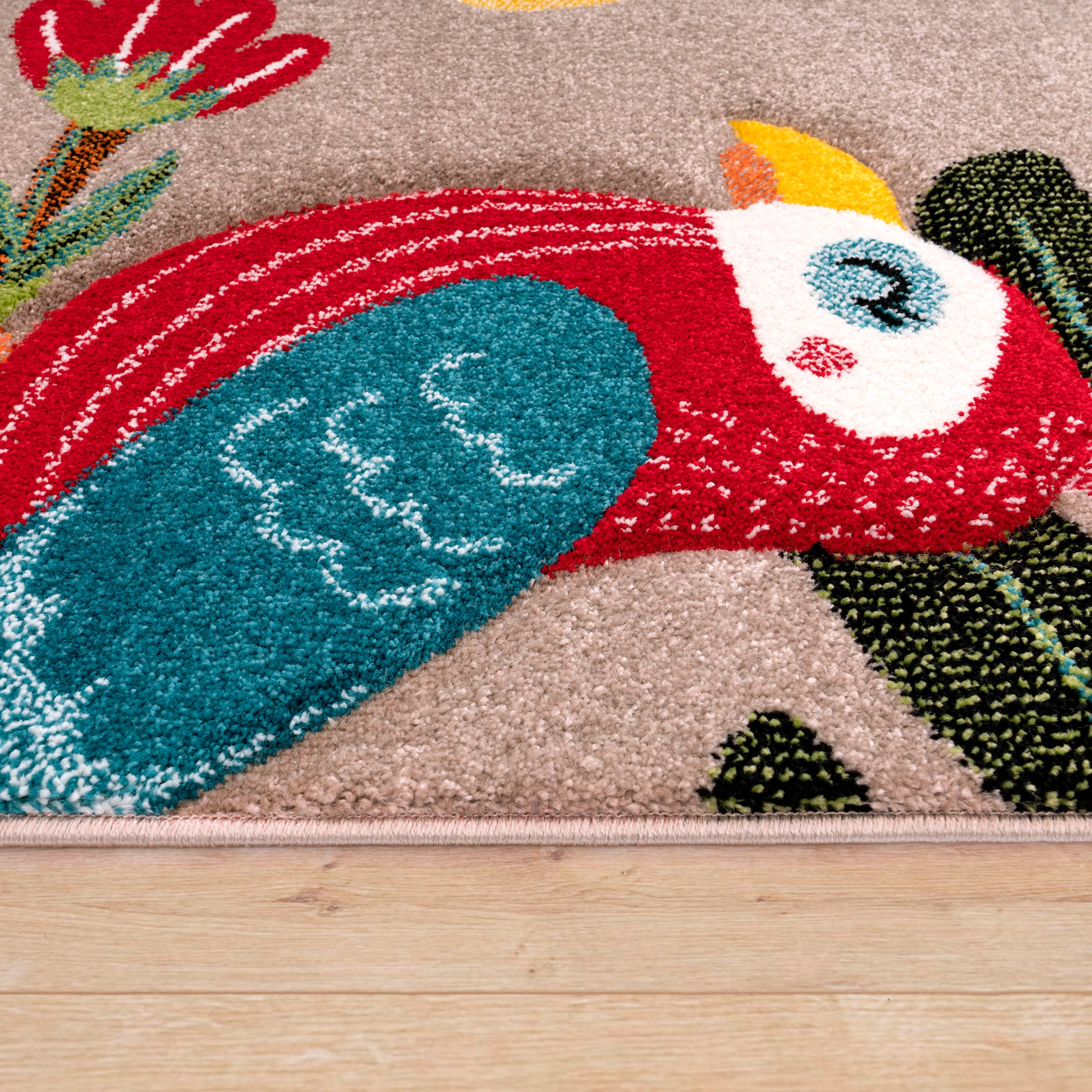 Paco Home Kinderteppich »Diamond 650«, rechteckig, 16 mm Höhe, Spielteppich, 3D-Design, niedliches buntes Tier Motiv, Kinderzimmer