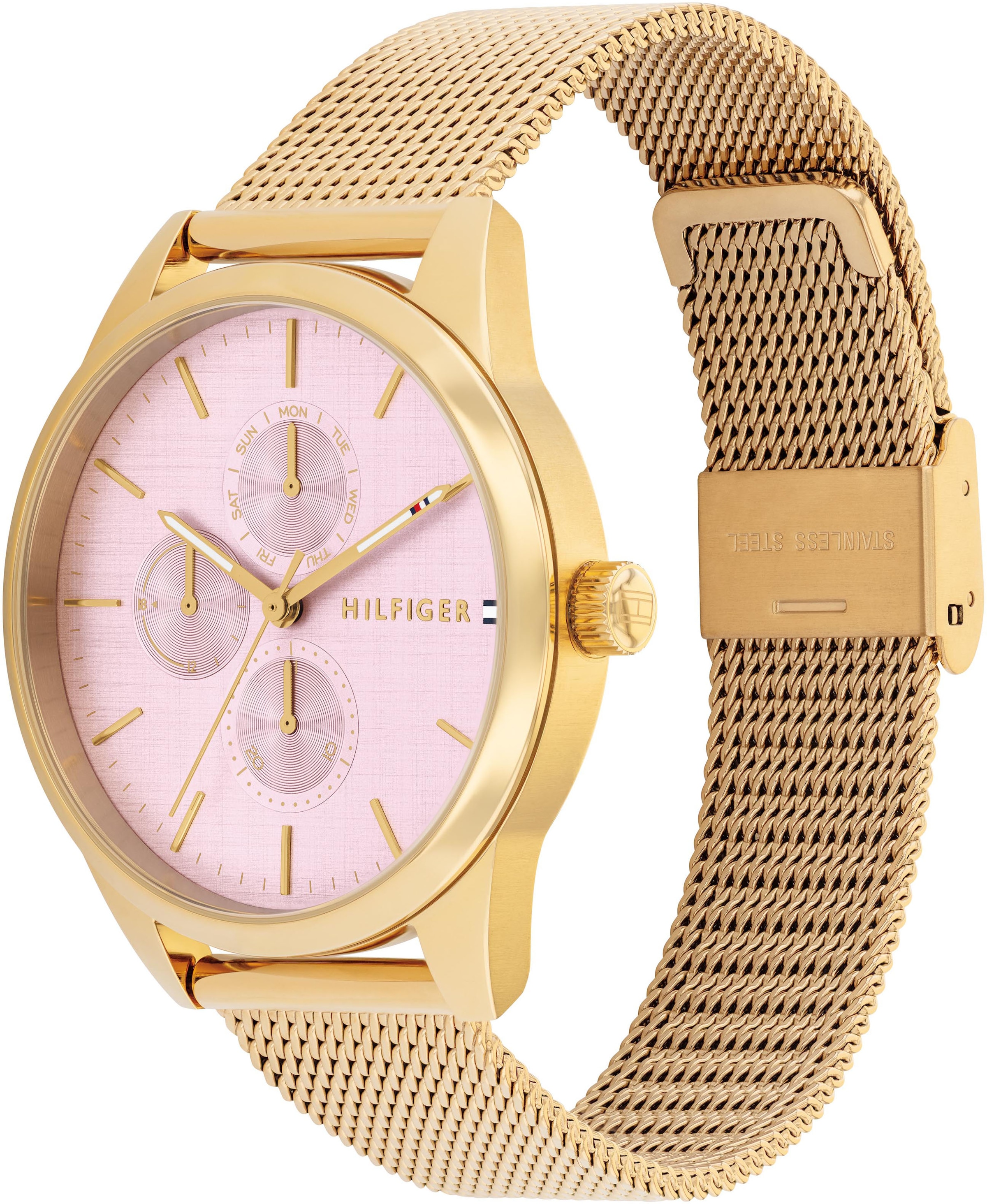Tommy Hilfiger Multifunktionsuhr »Camille«, Quarzuhr, Armbanduhr, Damenuhr, Edelstahlarmband, analog