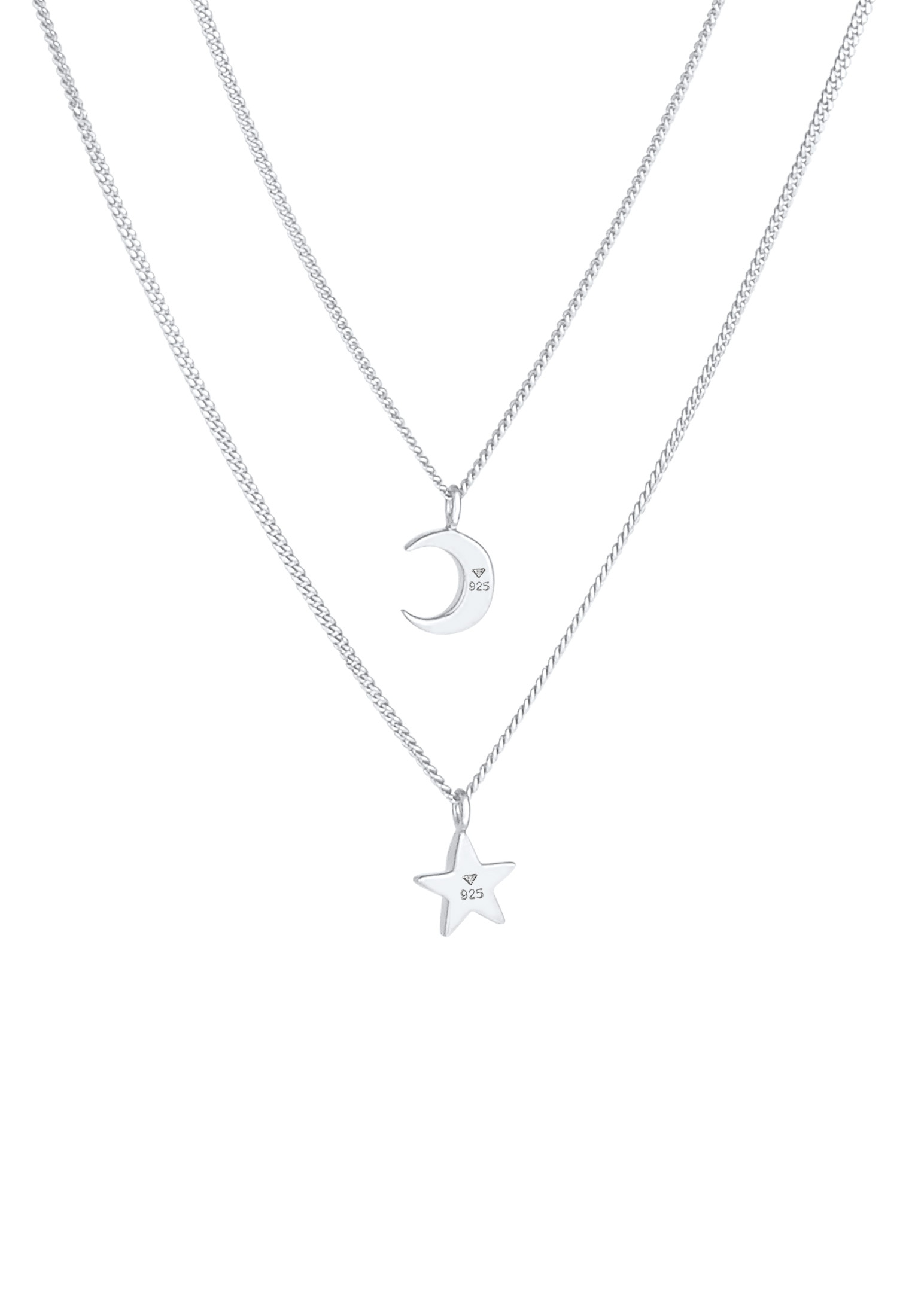 Elli Gliederkette »Layer Stern Mond Astro 925 Silber«