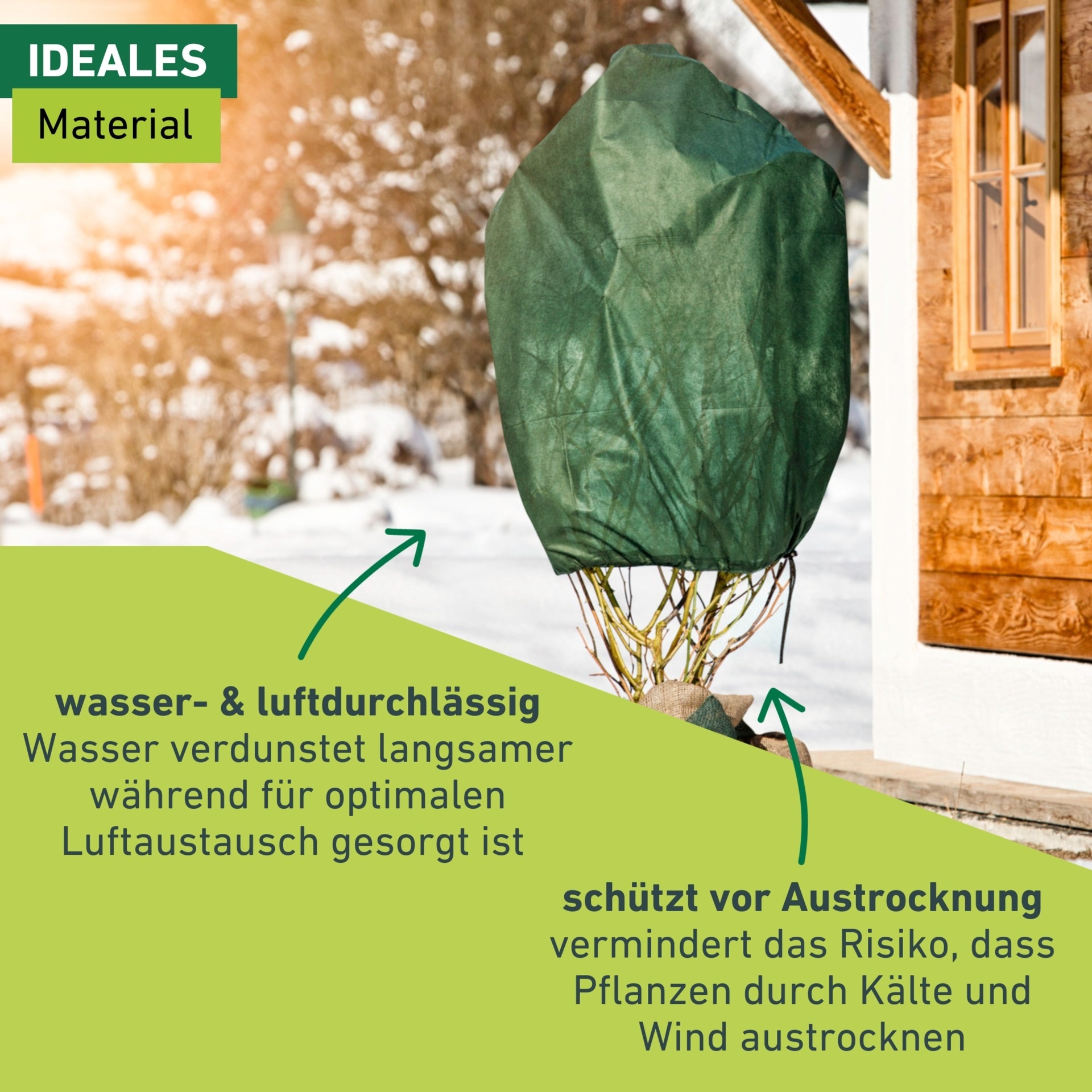 Windhager Winterschutzvlies »Winterschutz für Pflanzen, Vlieshaube, Frostschutz und Kälteschutz« licht-, wasser- und luftdurchlässig, 2,5x1 m, Stärke 50 g/m2