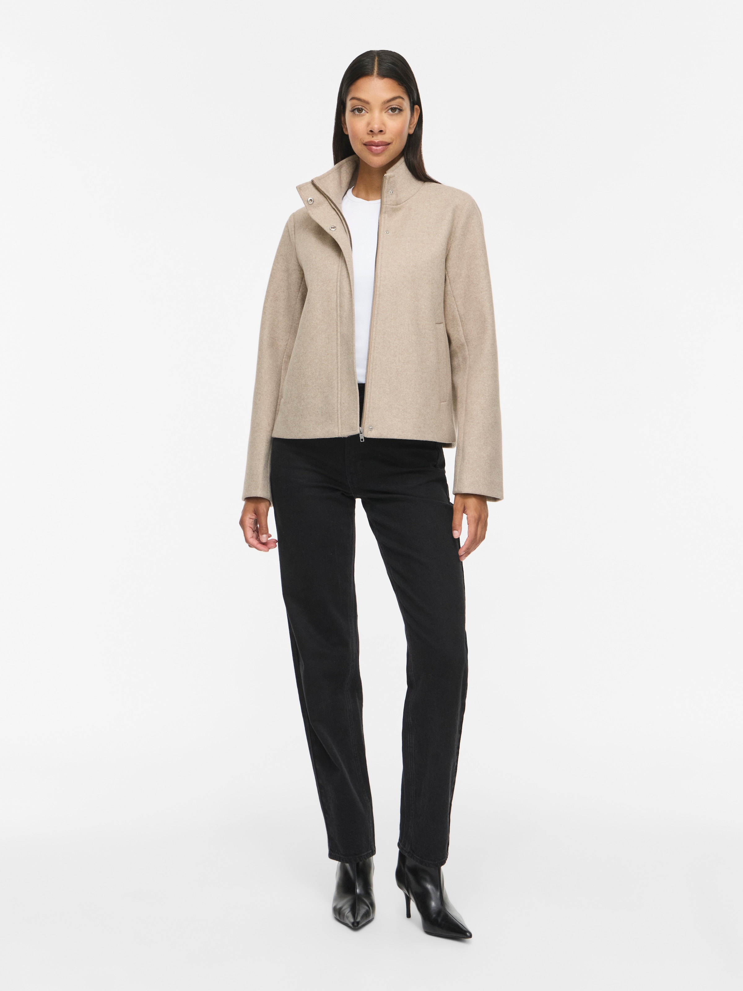 Vila Kurzjacke "VICLAUDIA L/S HIGH NECK SHORT JKT- NOOS" Kunstfaser
