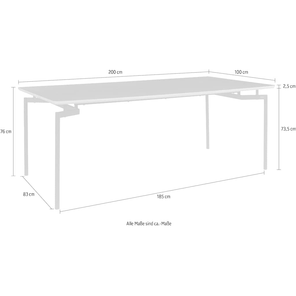 andas Esstisch »Tranum«, (1 St.), mit Tischplatte in einer Holzoptik und fühlbare Struktur, Höhe 76 cm