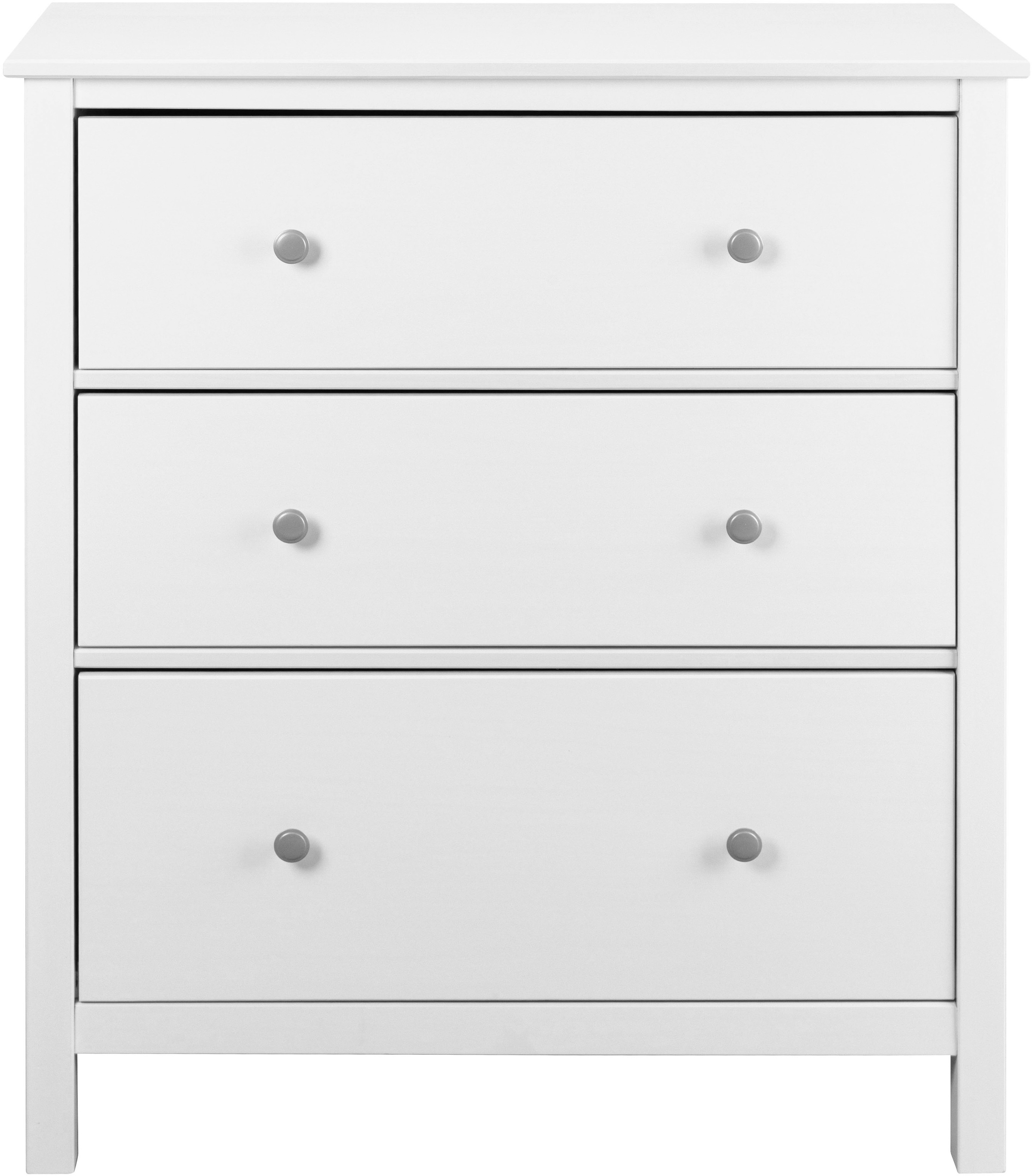 Inter Link Schubkastenkommode »Pinora, Kiefer Massivholz, Weiss, 3 Schubladen, 85 x 39,5 x 96 cm« 1 Stk. tlg. Kommode im modernem Skandi Look, viel Stauraum