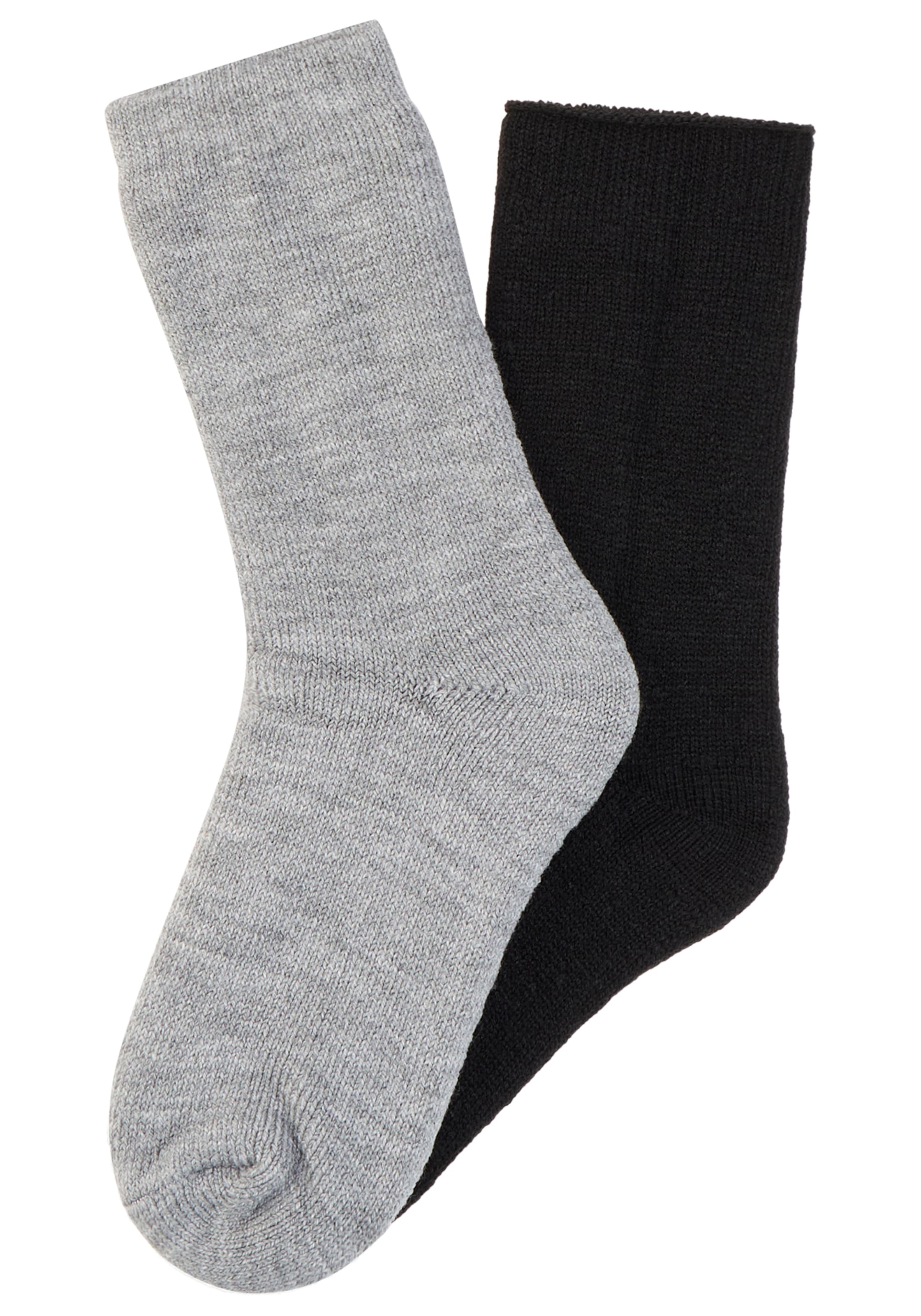 Heatkeeper Socken 2 Stk. tlg. Doppelpack gefütterte Wintersocken in schwarz und grau